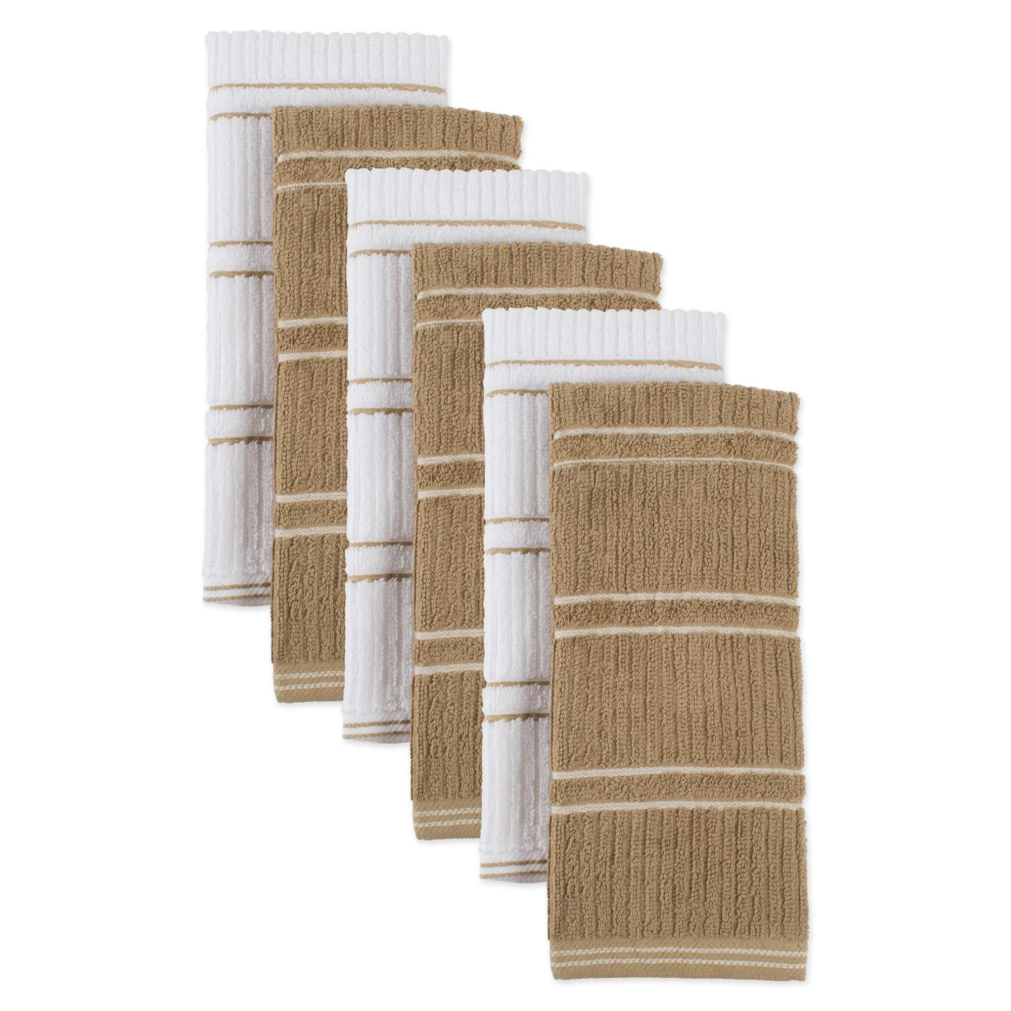 J&M Mocha Ribbed Terry Dishtowel (Set of 6)