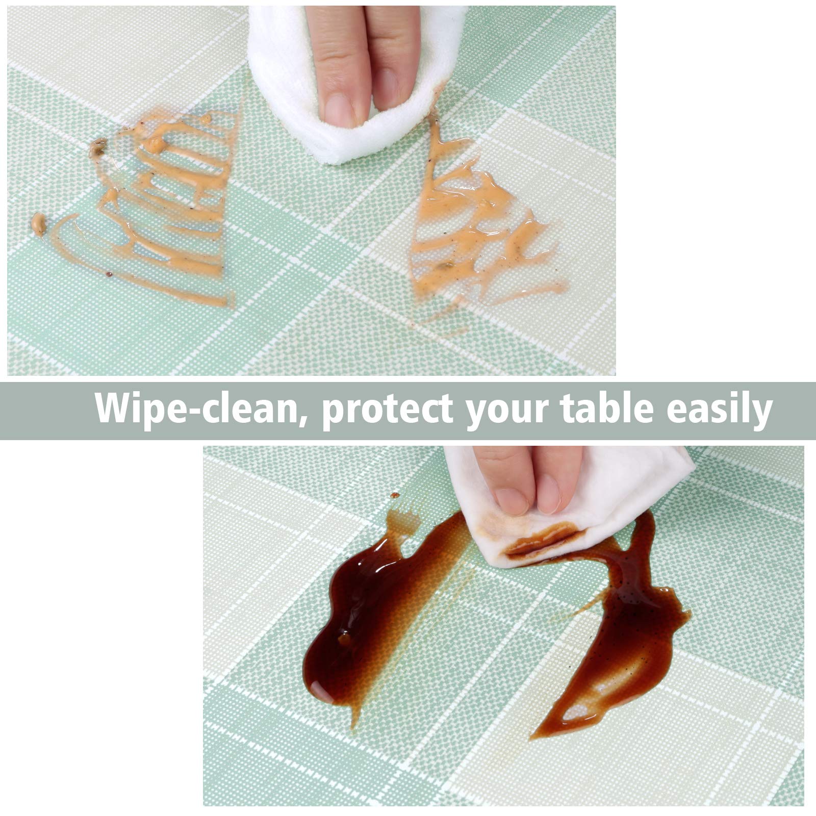 Aircowrie Waterproof Vinyl Tablecloths, Heavy Duty Oil Proof Spill Proof Plastic Table Cloth, Wipe Clean Pvc Table Cover For Spr