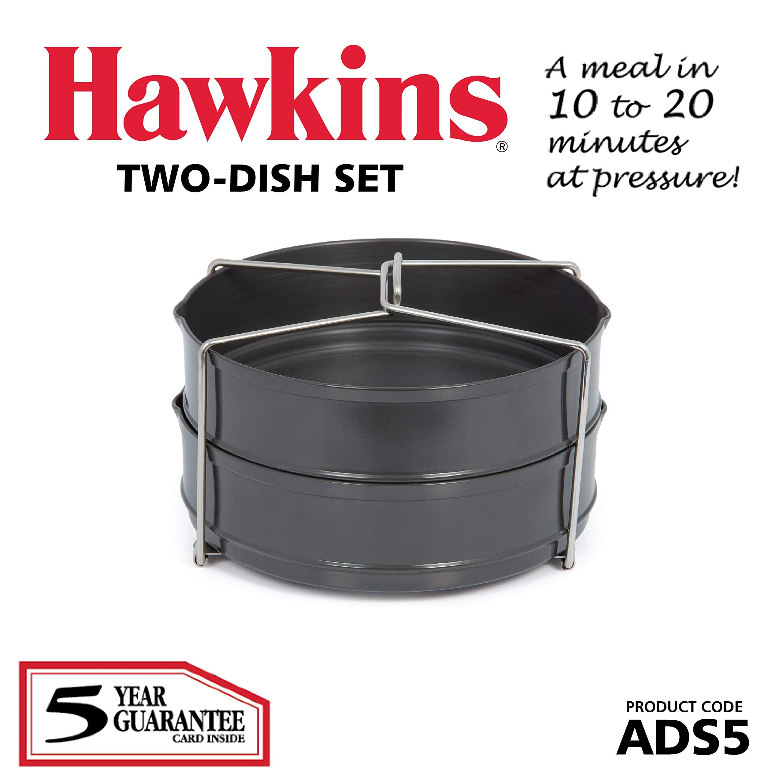 HAWKINS ADS5 Pressure Cooker Dish Set, 2, Black