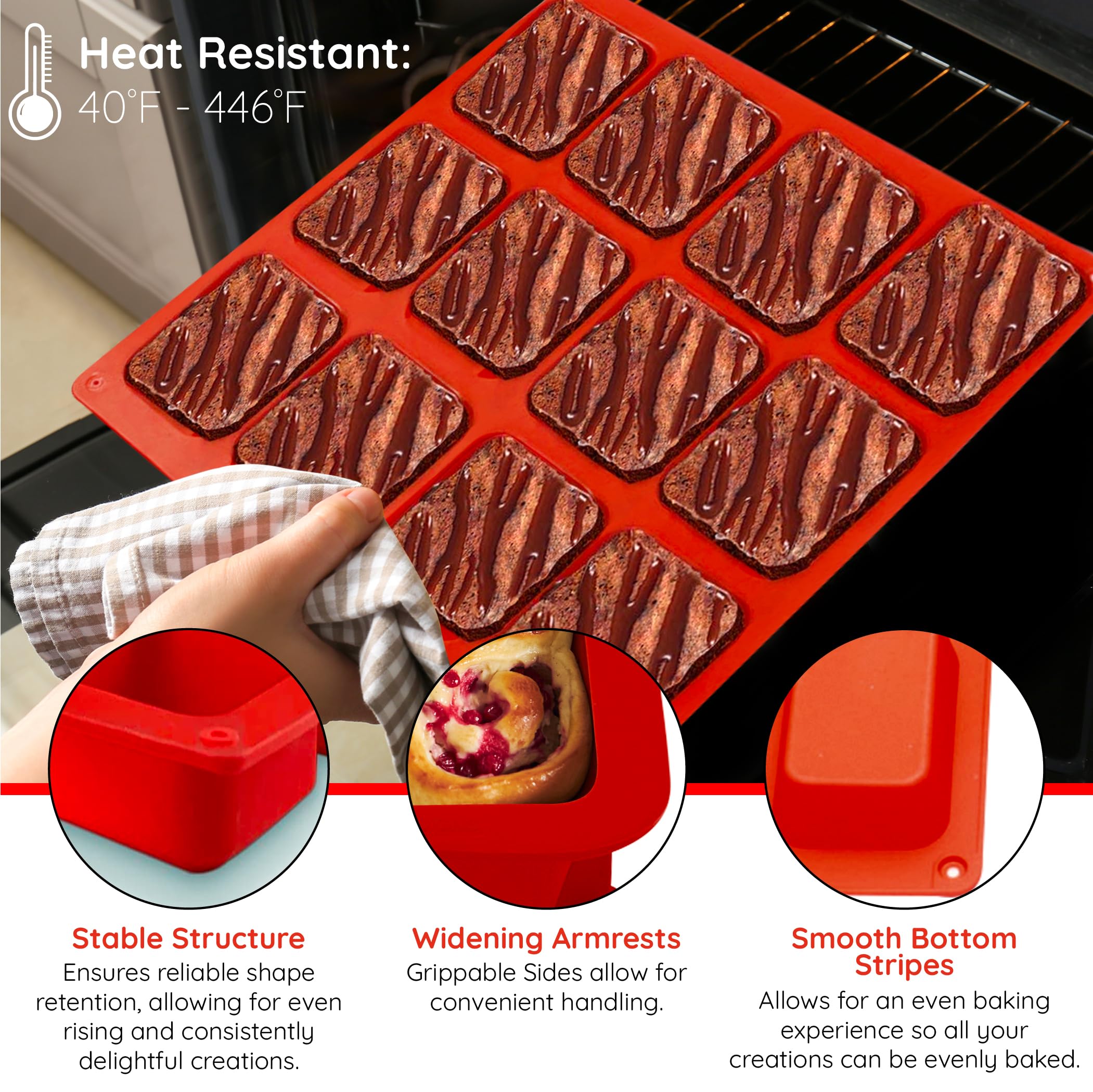 Silicone Mini Bread Pan (2Pcs) 12-Loaf Nonstick Bakeware Set | 2.9'' X 2'' X 1'' Rectangle Mold | Explore Culinary Artistry With