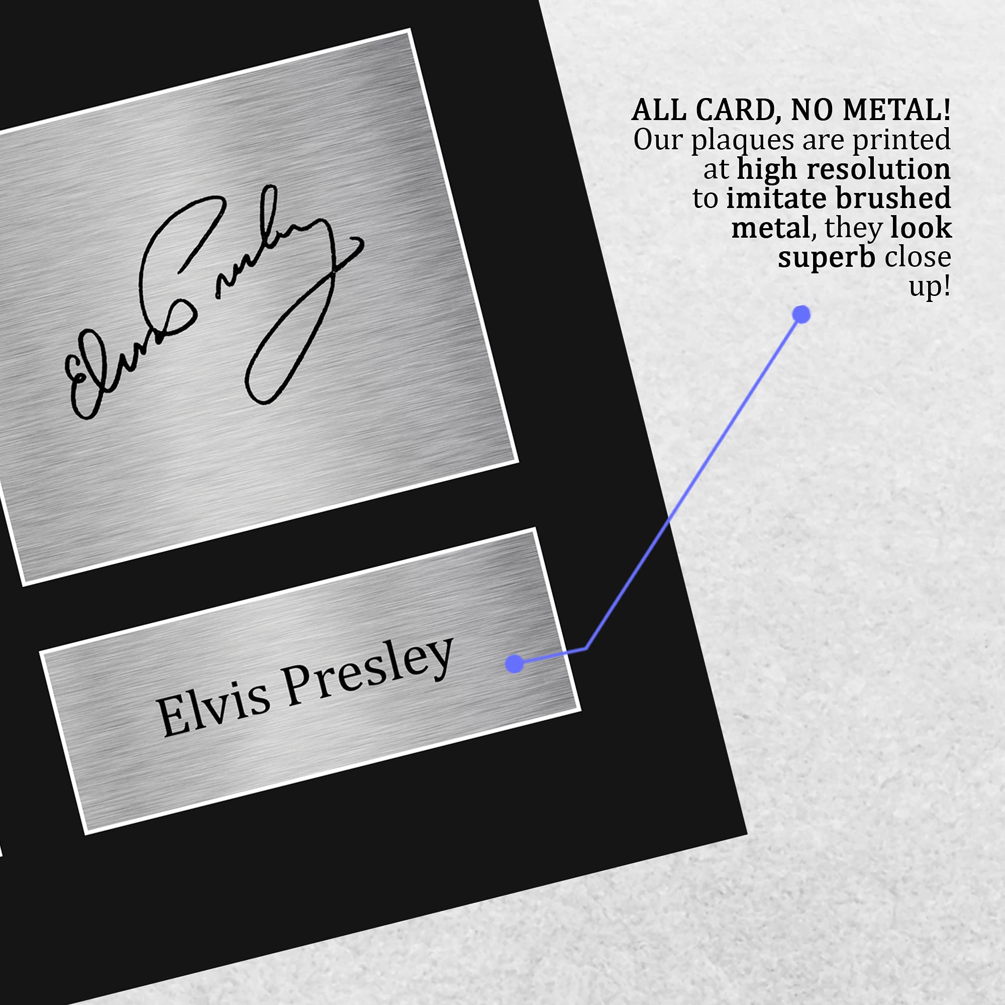 HWC Trading Elvis Presley Autograph Picture - US Letter Size, Black, Plastic Material for Music Memorabilia Fans