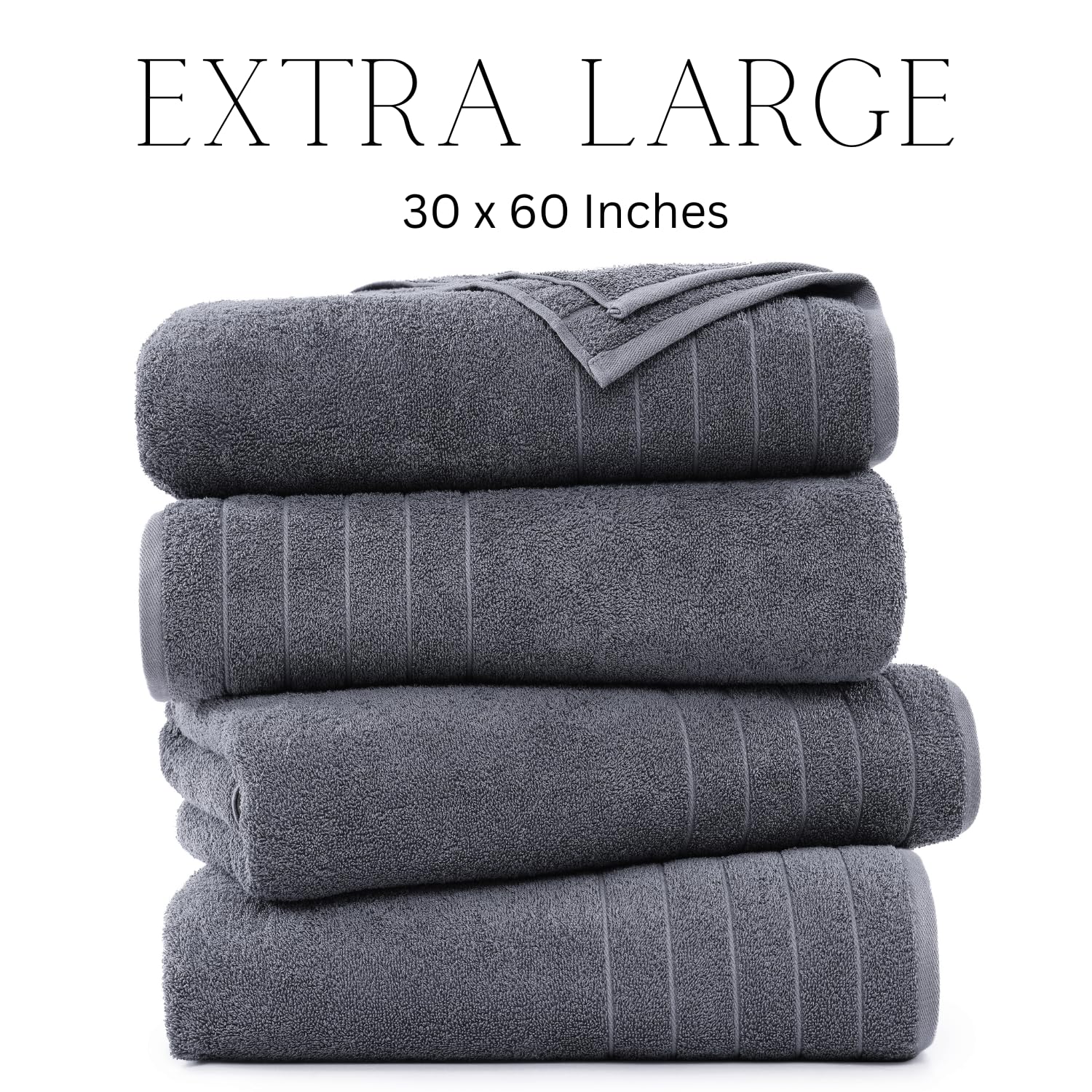 Casa Platino Bath Towels 4 Pack, Large Bath Towel Set(30''X 60''), 100% Ring Spun Cotton Towels, Soft Towels For Bathroom, Absor