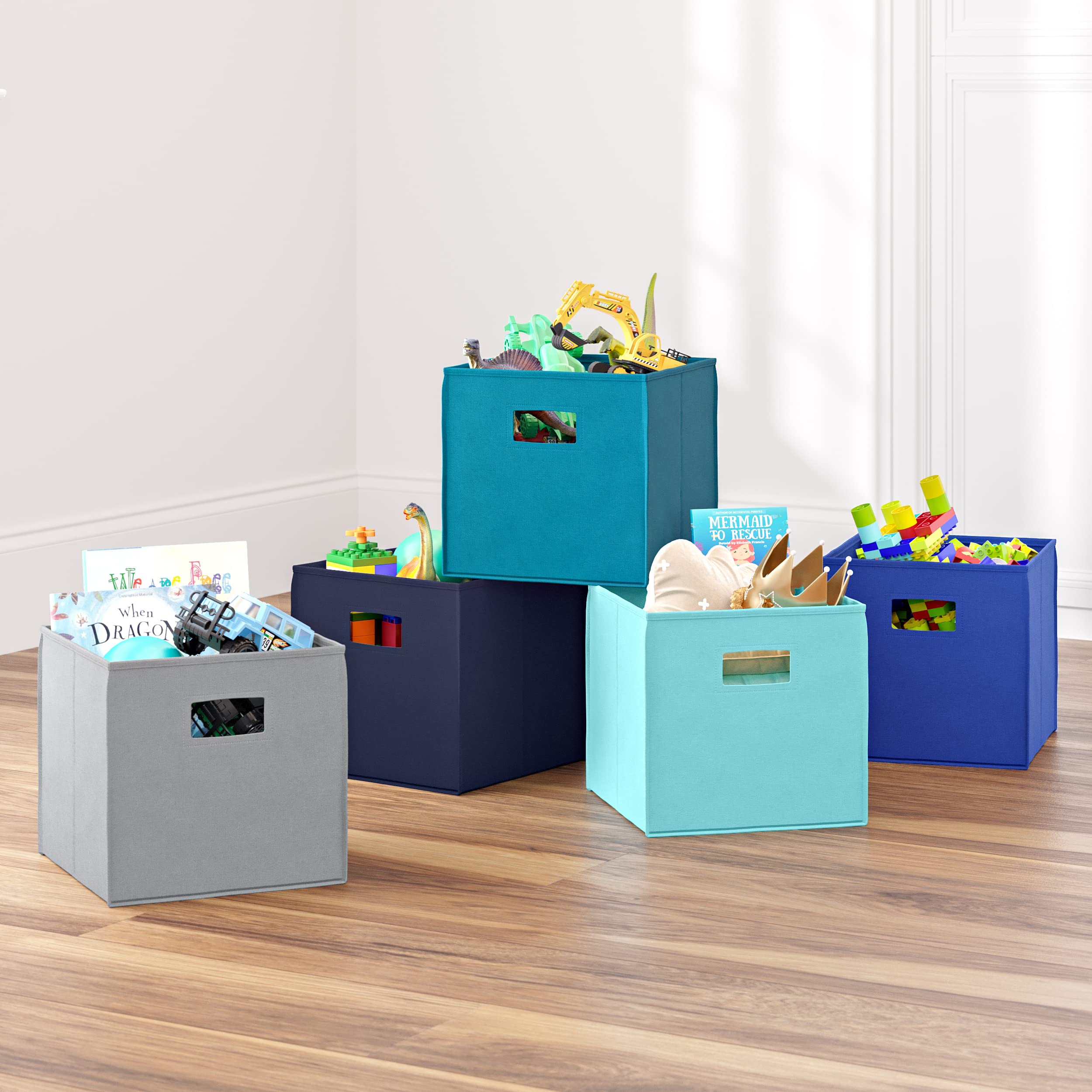 Riverridge 2 Pc Folding Storage Bin Set - Aqua
