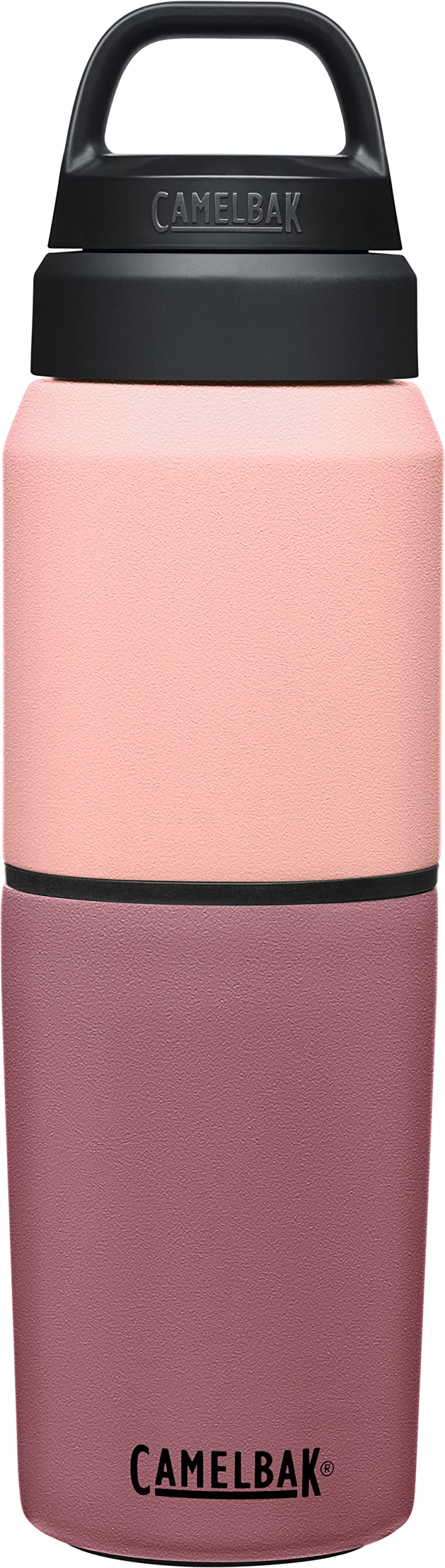 Camelbak Products MultiBev Water Bottle & Travel Cup - Vacuum Insulated Stainless Steel - Terracotta Rose/Camellia Pink - 17oz b