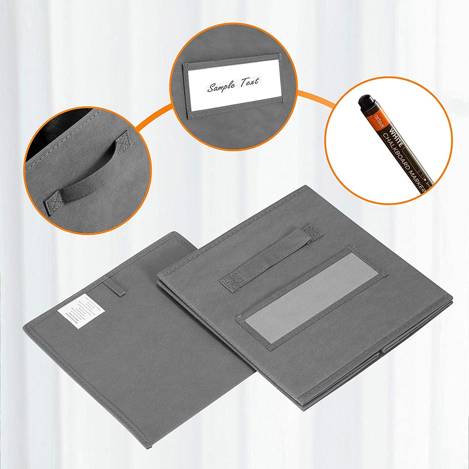 Artsdi 13X13 Inch Cube Storage Bins(Set Of 8)-Basket Bins With 8 Labels Window Cards & A Pen - Collapsible Storage Organizer Box