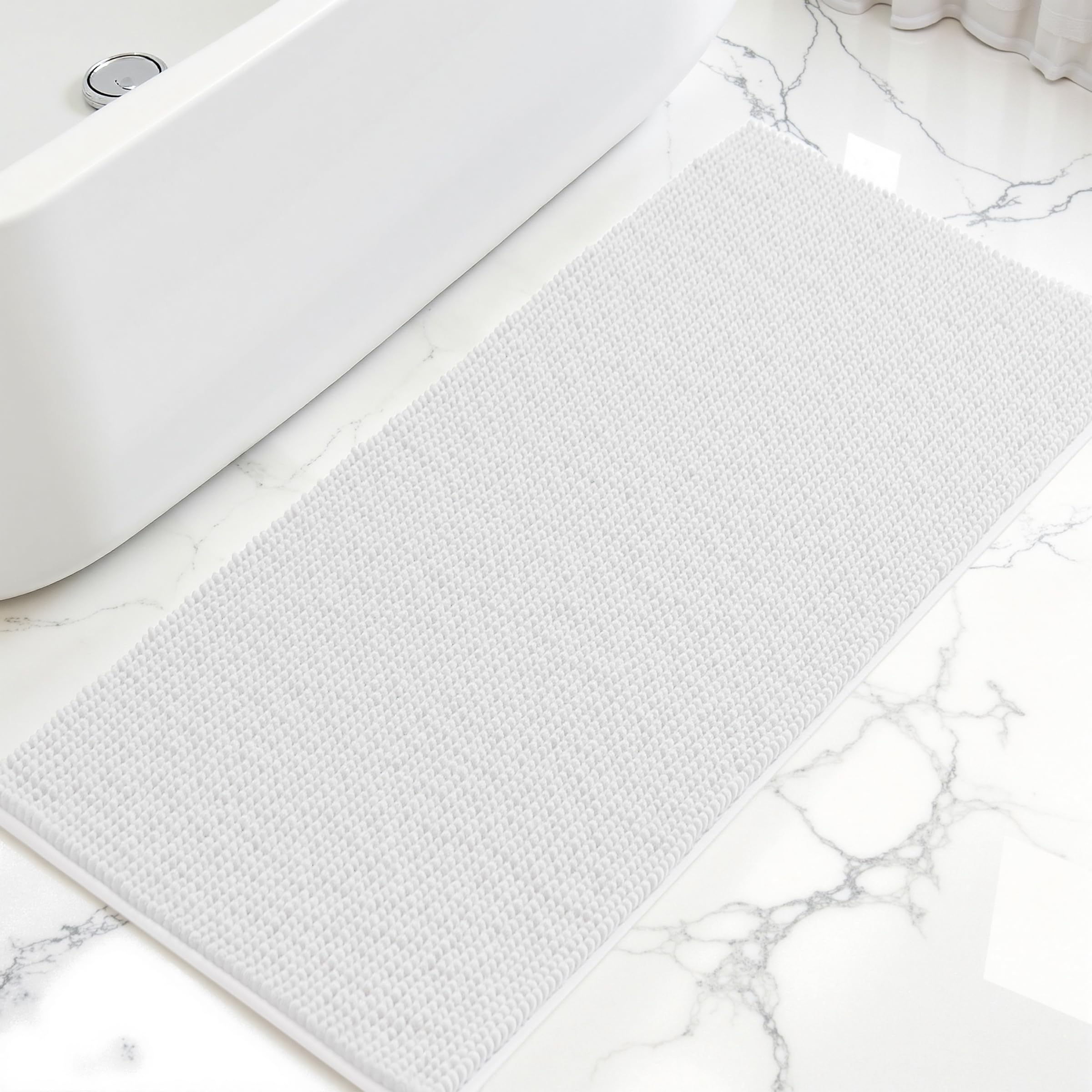 SUBRTEX Bathroom Rugs, 24 x 55 Chenille Bath Rug Soft Short Plush Bath Mat Soft Shower Mat Water Absorbent Shower Mat Quick Dry 