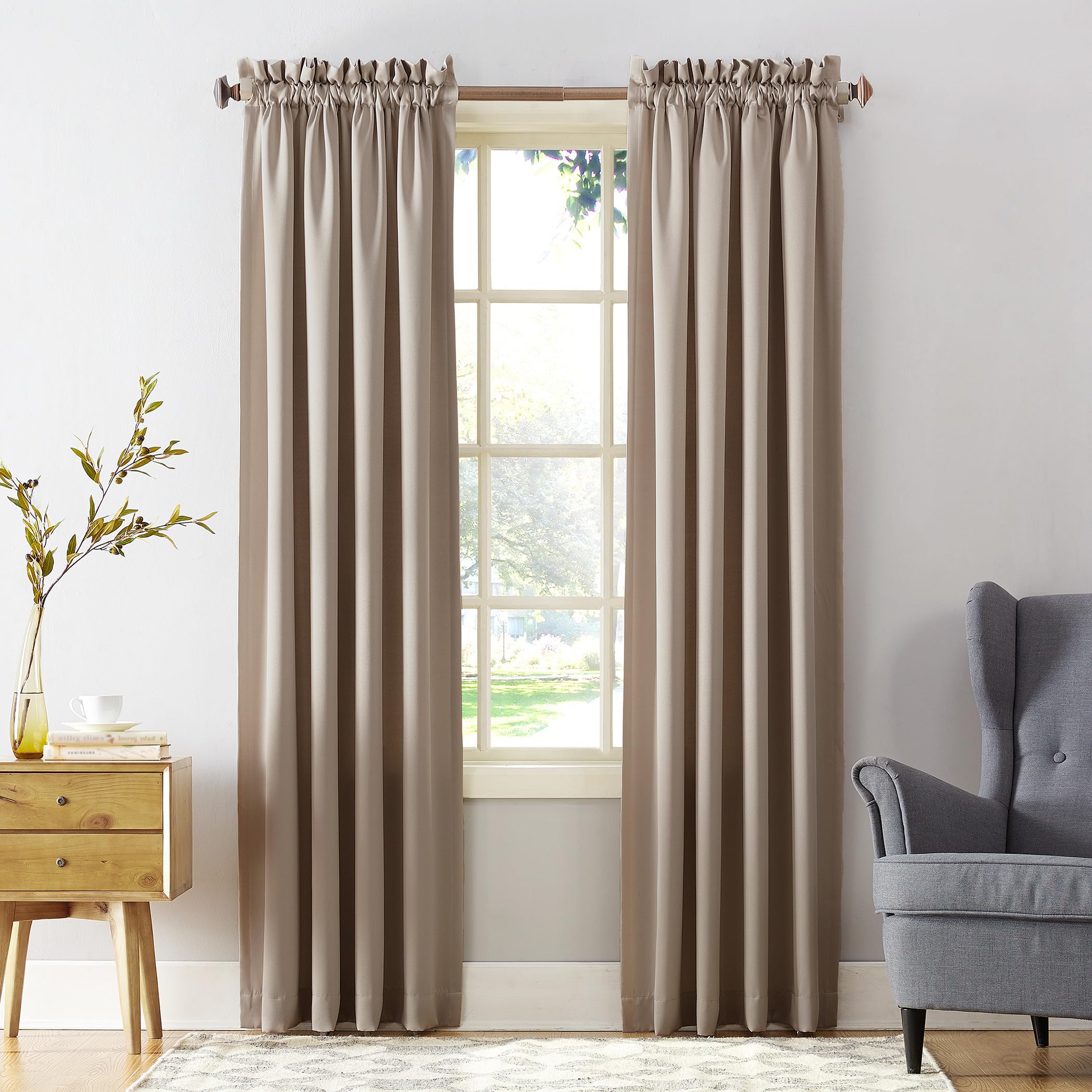Sun Zero Barrow Energy Efficient Rod Pocket Curtain Panel Pair