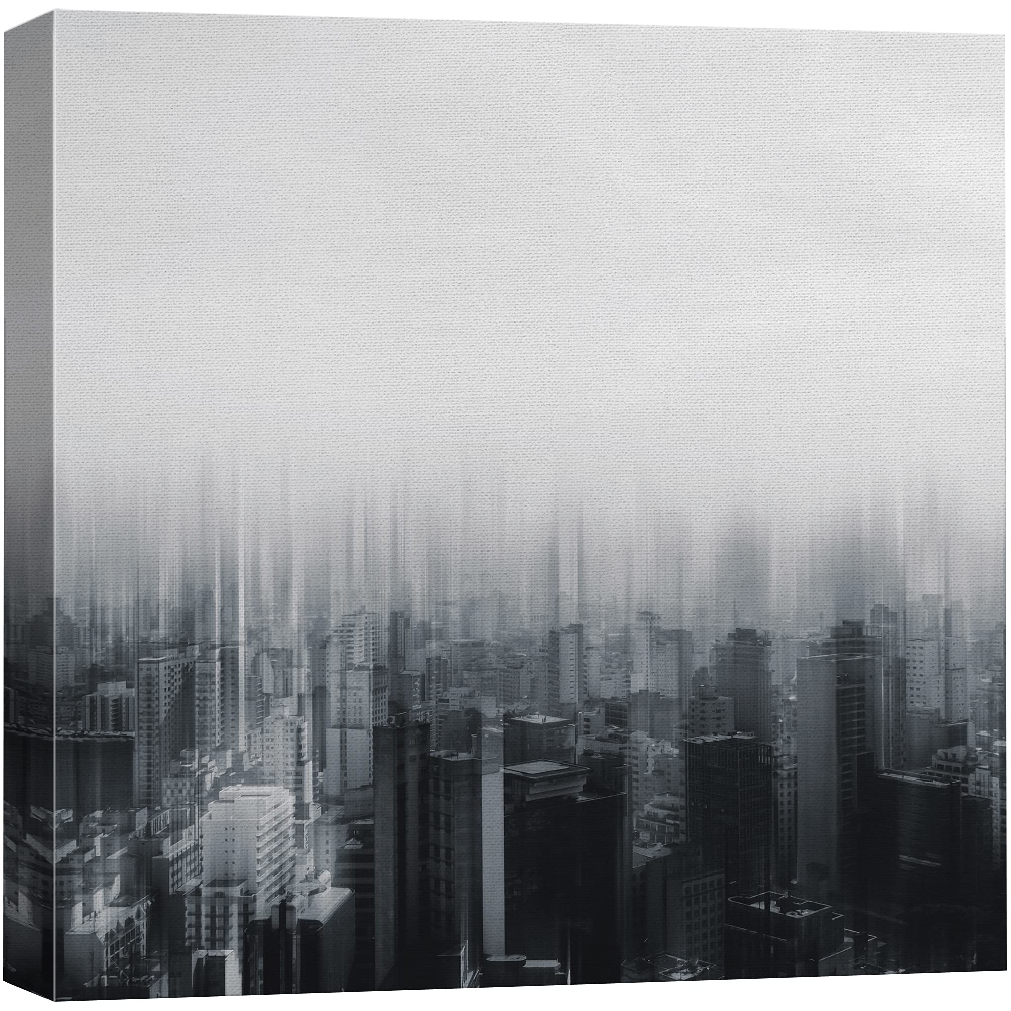 Wall26 Canvas Print Wall Art Blur Effect Black & White Cityscape Architecture & Maps Cities Photography Realism Chic Scenic Rela