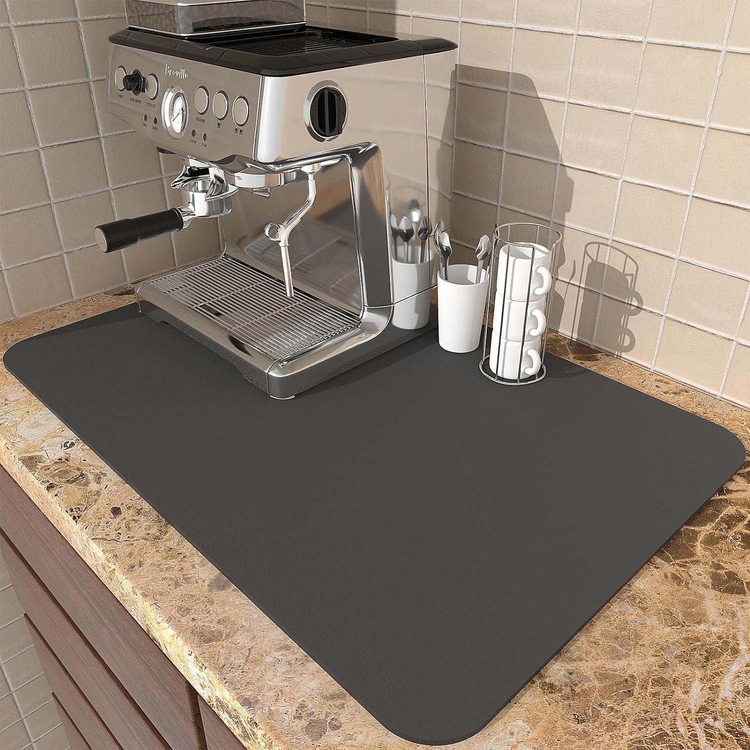 STYDIO Large Kitchen Water Absorbent Mat for Dish Drying | Mat for Drying Kitchen Utensils | ExtraLarge Drying mat for Kitchen 