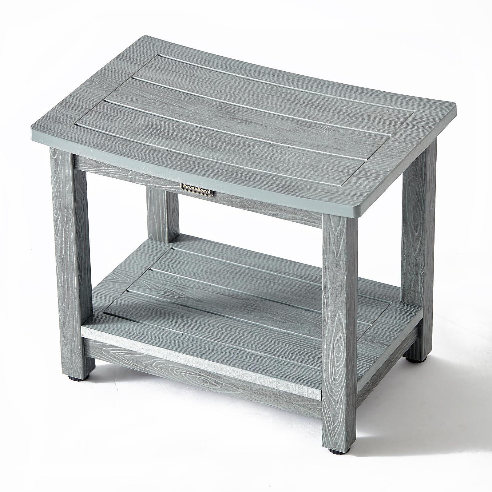 Heavy Duty Shower Bench For Inside Shower Waterproof, Large Hdps Shower Stool For Shaving Legs, Gray Poly Lumber Shower Foot Sto