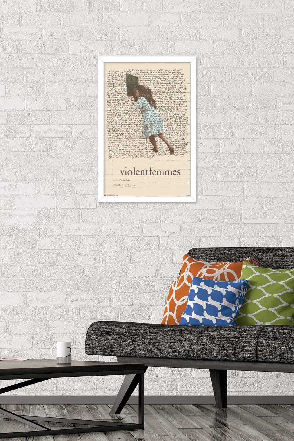 Trends International Violent Femmes - Lyric Girl Tea Towel Wall Poster, 14.725'' X 22.375'', White Framed Version