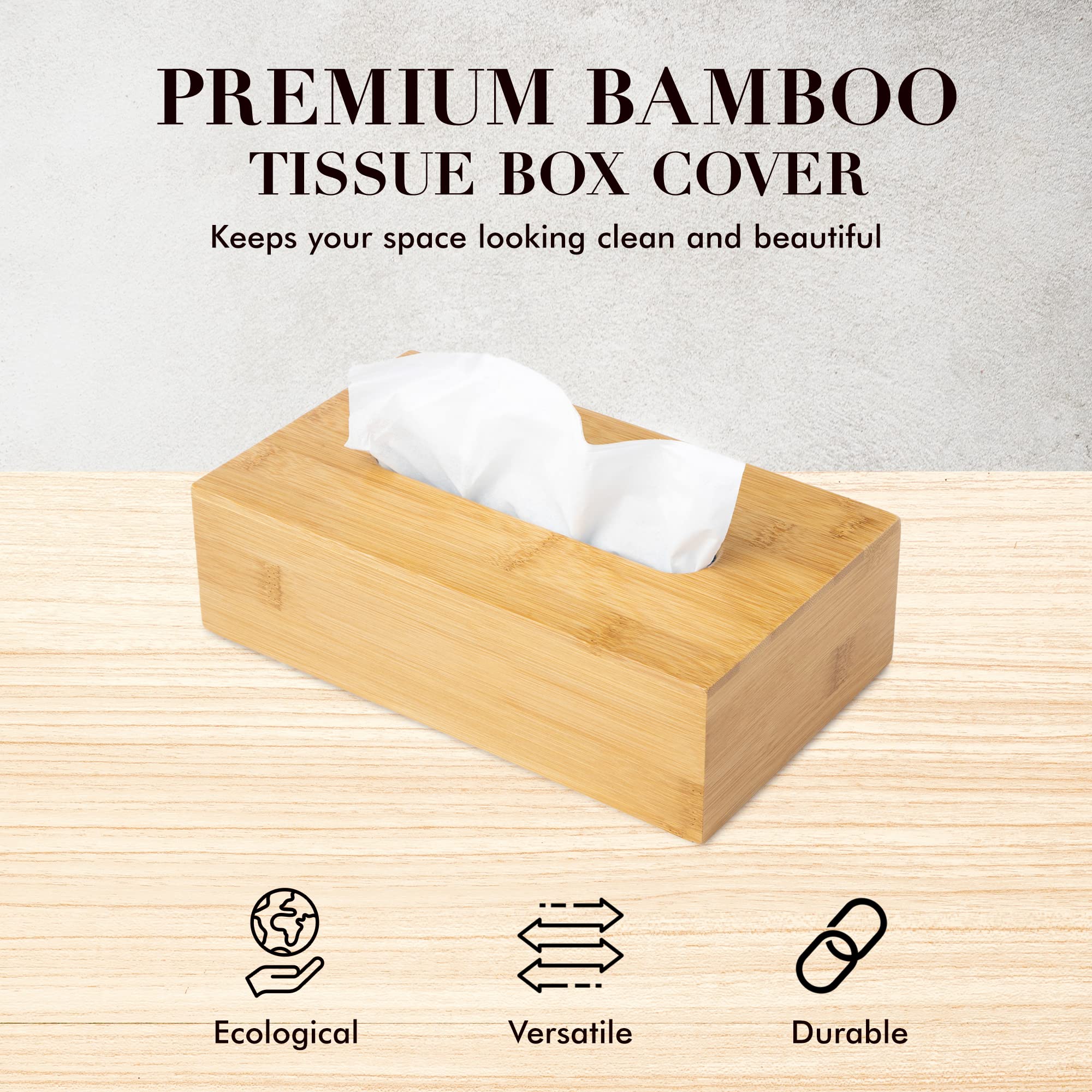 Jusk Design Tissue Box Holder - Modern, Minimalist, And Durable Wooden Tissue Box With Sliding Bottom, Easy-Refill- Premium-Qual