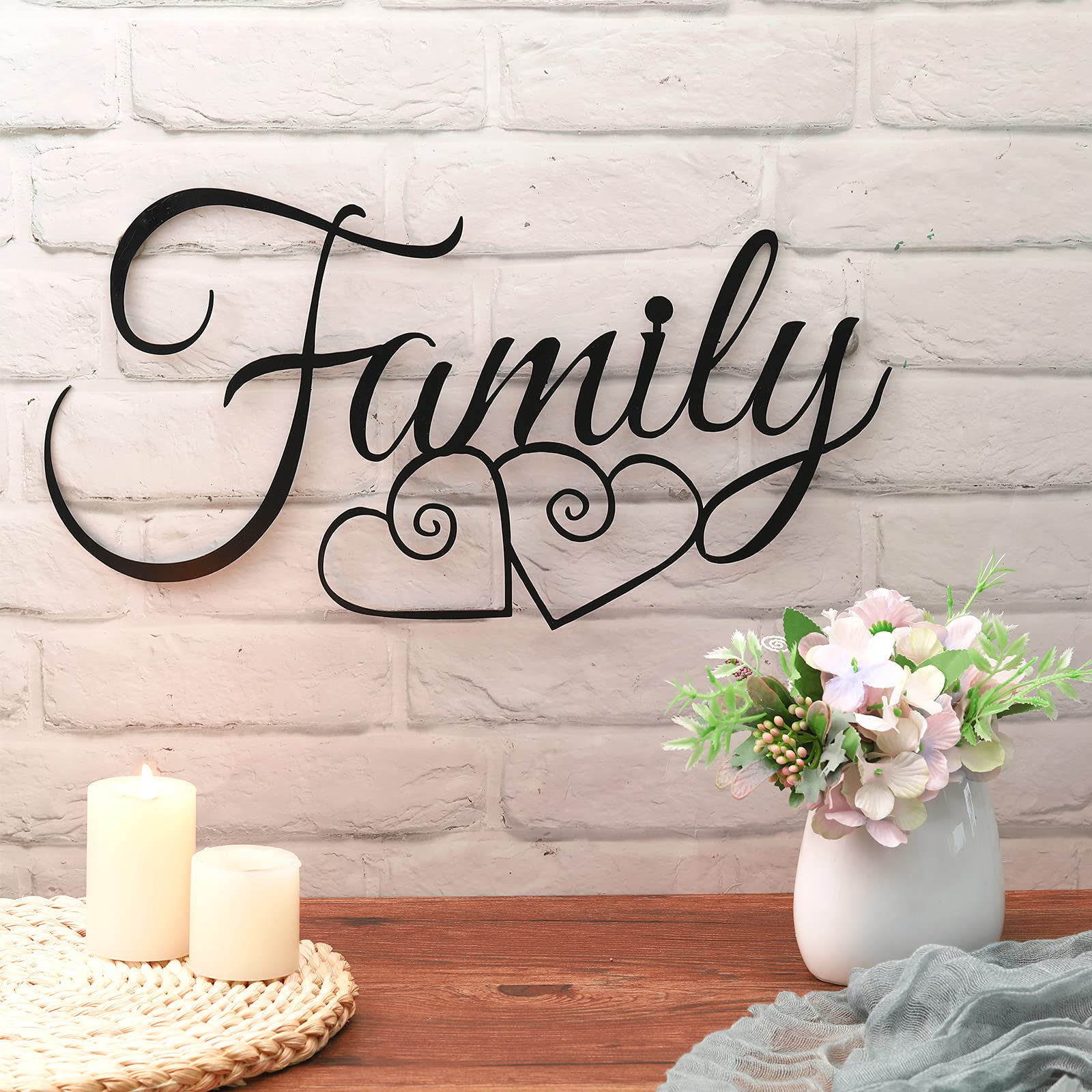Ferraycle Metal Family Wall Decor Sign Art Rustic Family Wall Decor Wall Hanging Decoration Family Signs Home Wall Decor for Liv
