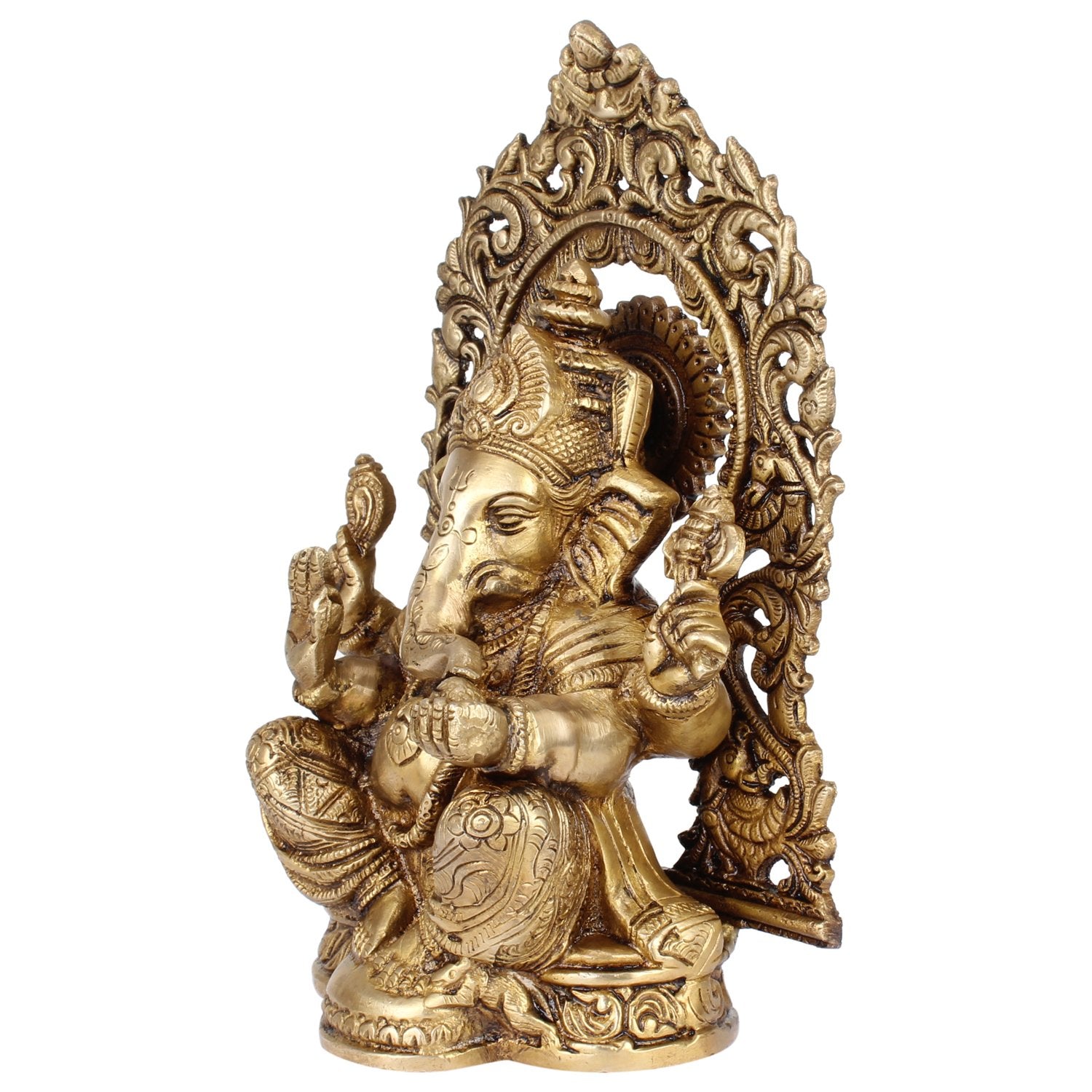 Artvarko Brass Ganesh Idol Statue Elephant Murti God Ganesha Vinayak Ganpati Sitting Sculpture Bhagwan Entrance Home Dcor Height