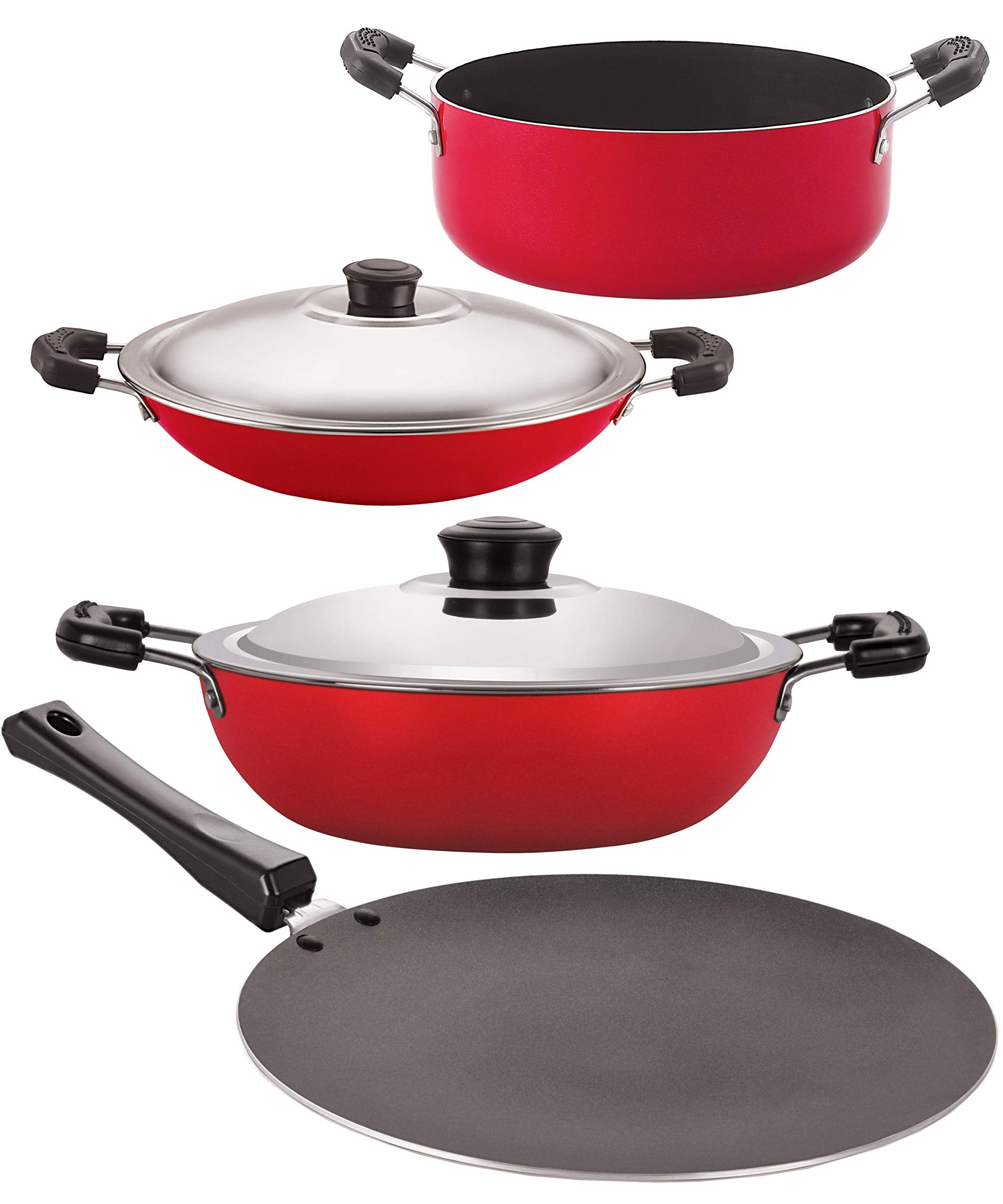 Nirlon NonStick 3 Layer Coated NonInduction Kitchen Cooking Essential Combo Gift Set Item Online At Best Price