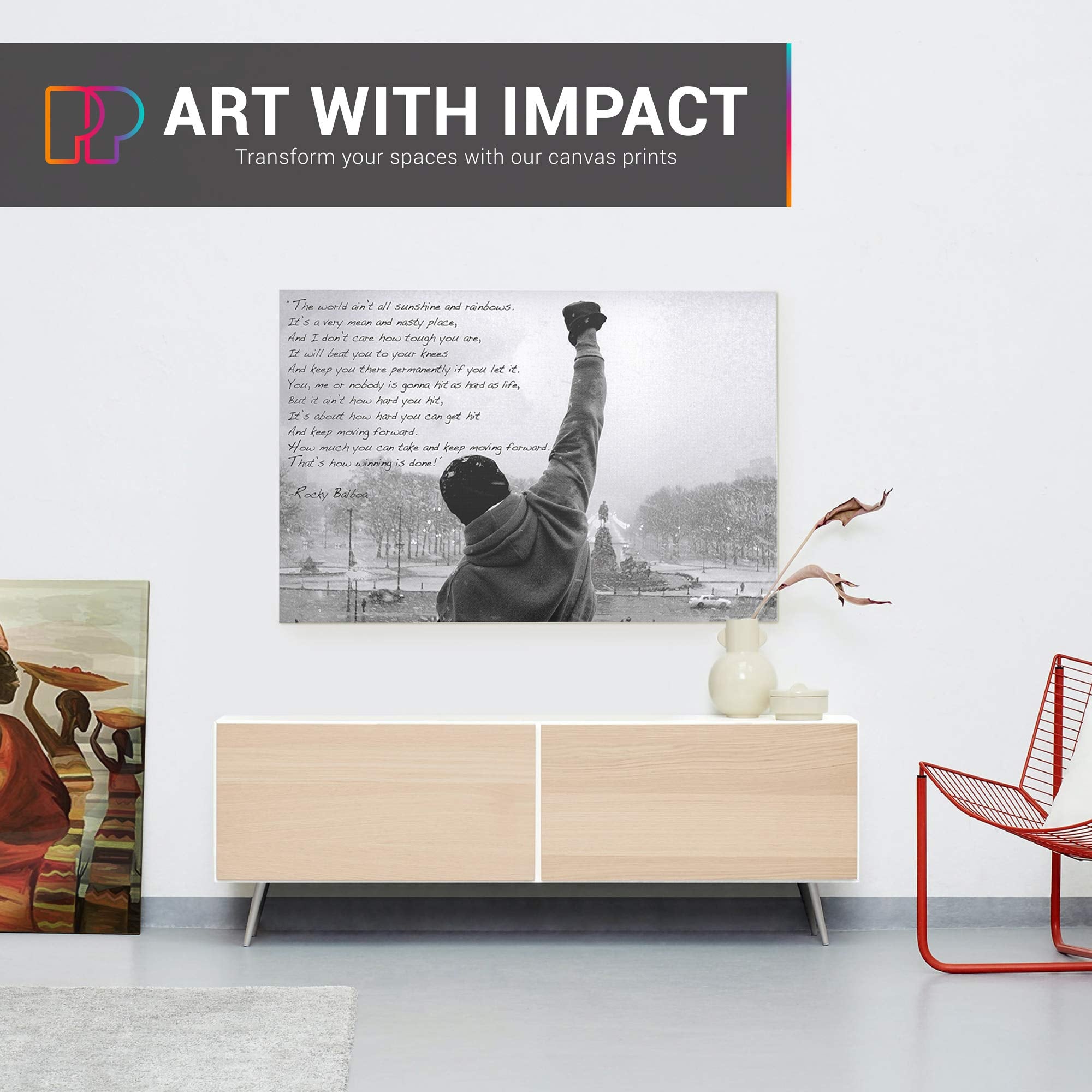 Hope Inspirational Canvas Print Motivational Quote Wall Art - Boxing Office & Gym Decor For Men Ready To Hang Framed Canvas Artw