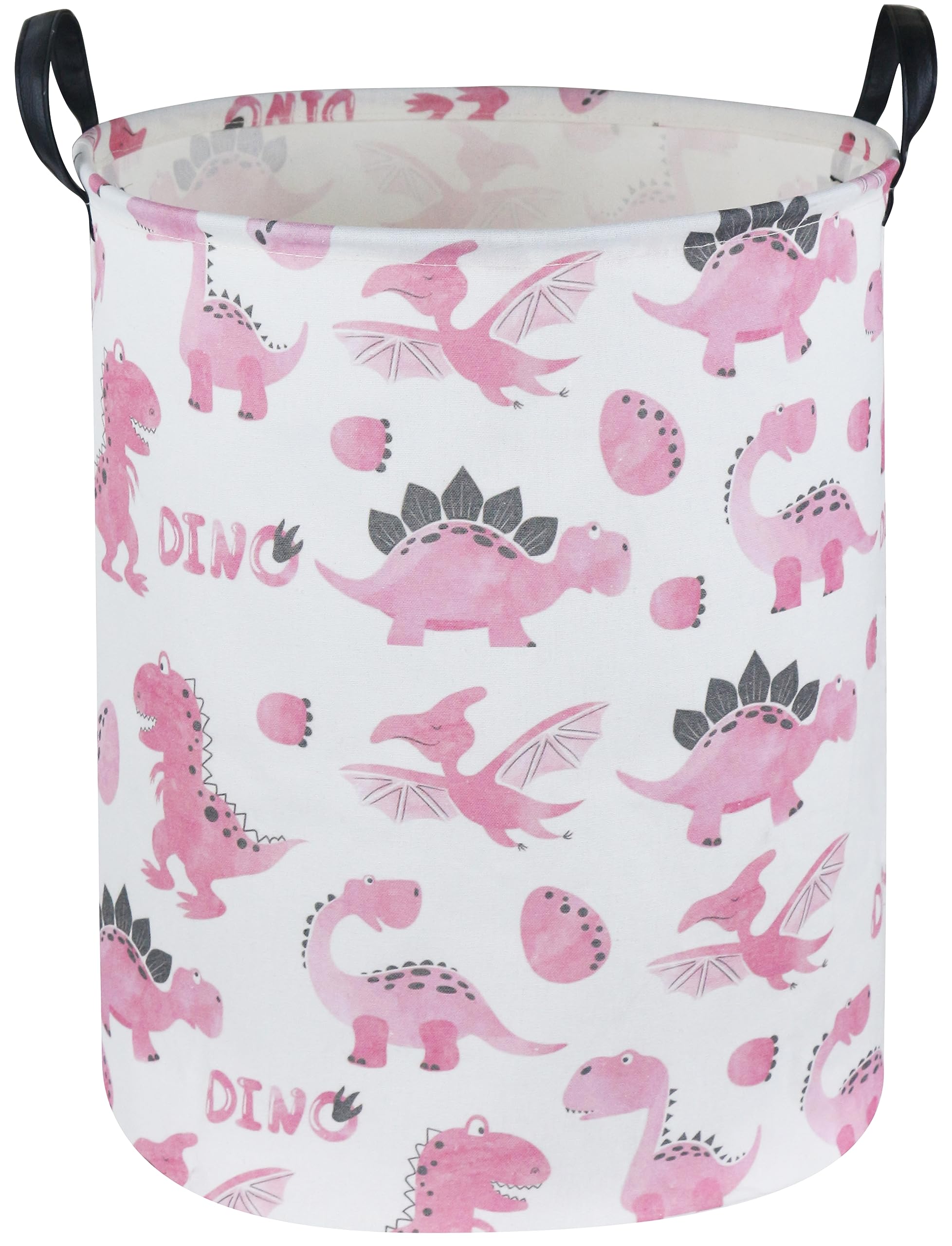 Sanjiaofen Pink Dinosaur Hamper,Kids Laundry Basket,Pink Storage Baskets for Boys and Girls Room Decor,Dinosaur Basket,Toy Organ