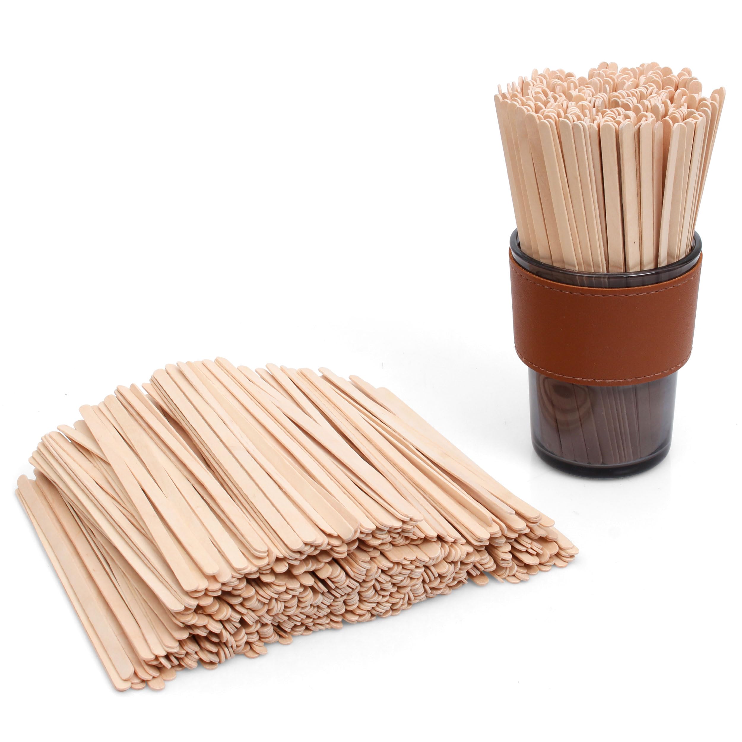 Antetok Wooden Coffee Stirrers - Coffee Stir Sticks 7 Inch,500Pcs Disposable Birch Wood Coffee/Beverage Stirrers,Swizzle Drink S