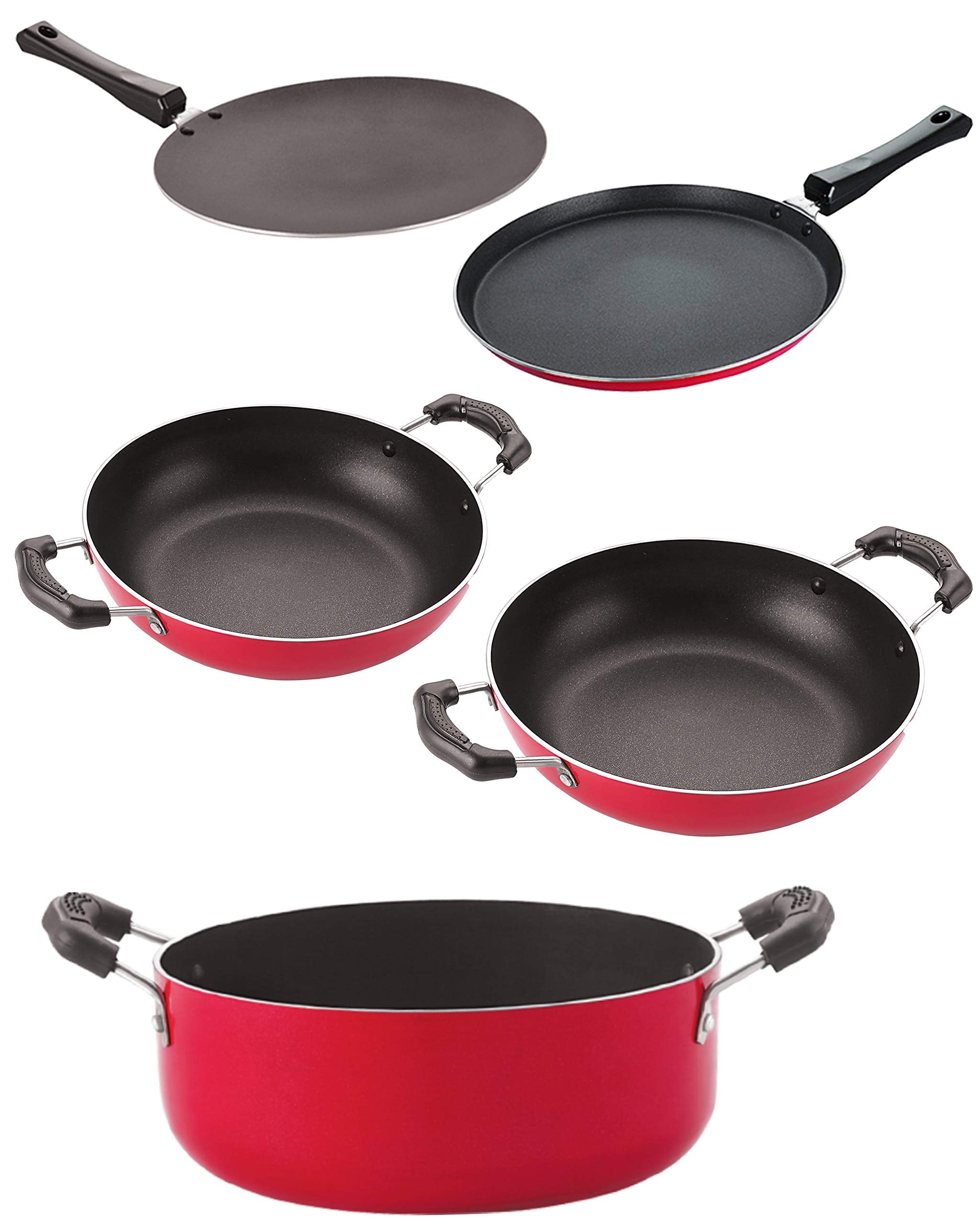 Nirlon Non Stick Kitchenware Cooking Utencil Gift Set Of 5 Pieces (2.6Mm_Ct_Kd12_Kd13_Cass22_Ft12)