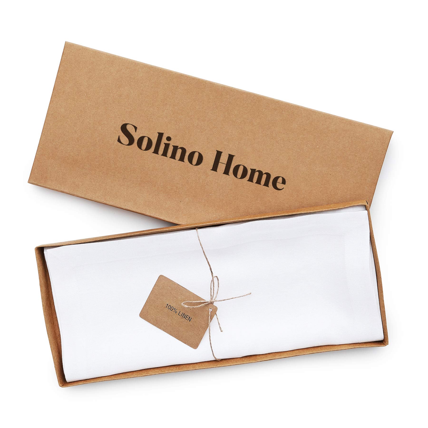 Solino Home Linen White Table Runner 108 Inches Long - Fete, 100% Pure Linen Dining Table Runner 14 X 108 Inch Ideal For Wedding
