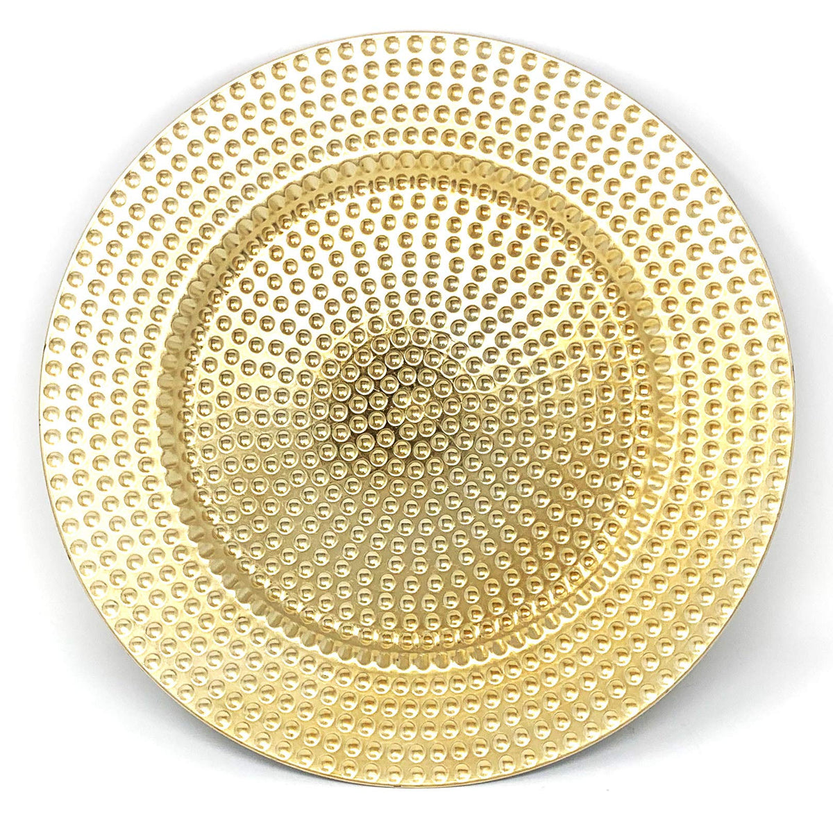 Allgala 13-Inch 48-Pack Case Lot Heavy Quality Round Charger Plates-Hammered Gold-Hd80371