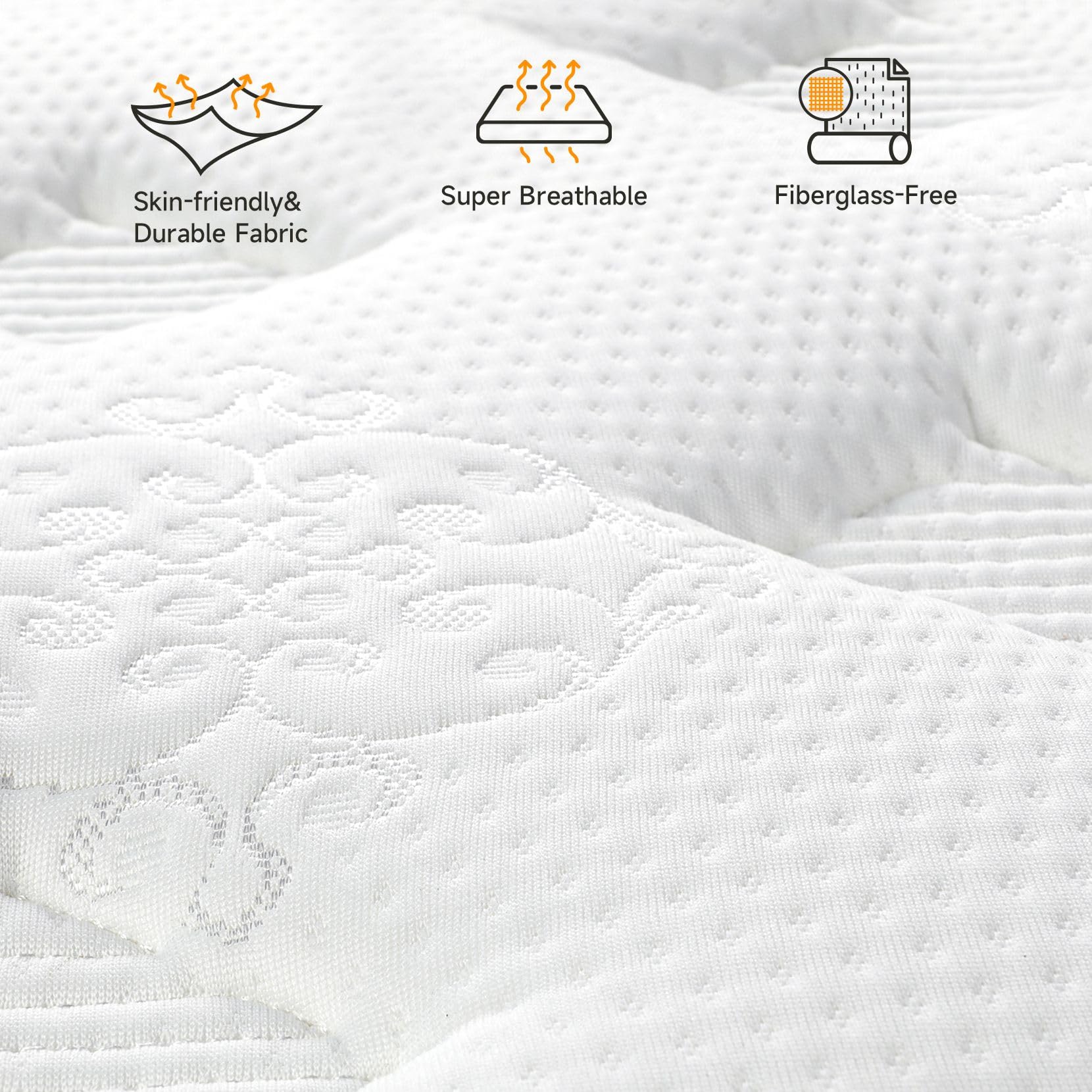 Vesgantti Queen Mattress, 10 Inch Innerspring Multilayer Hybrid Queen Size Mattress, Ergonomic Design With Breathable Foam And P