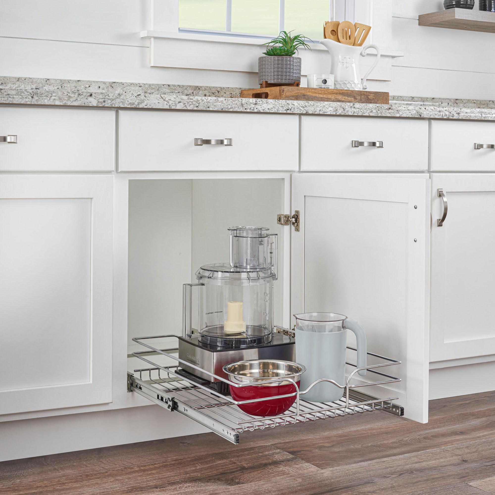 Rev-A-Shelf Kitchen Cabinet Pullout Shelf And Drawer Organizer Slide Out Pantry Storage Basket In Multiple Sizes, 18 X 20 In, 5W