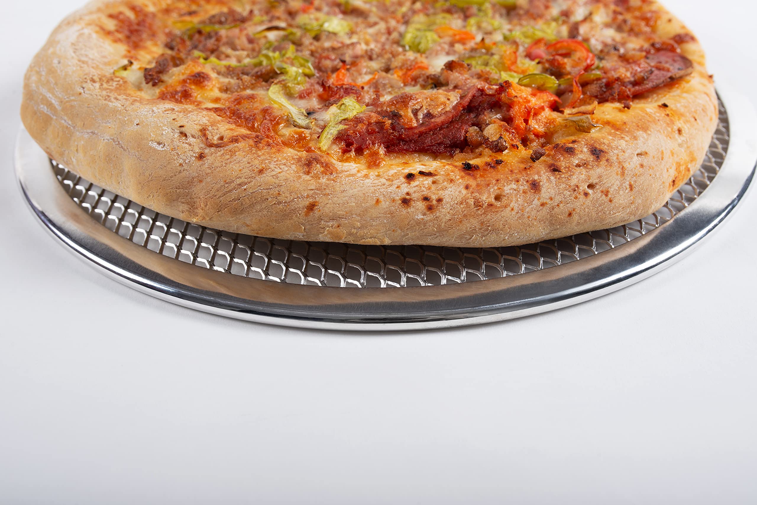 Norjac Pizza Baking Screen, 18 Inch, 2 Pack, Seamless, Restaurant-Grade Aluminum