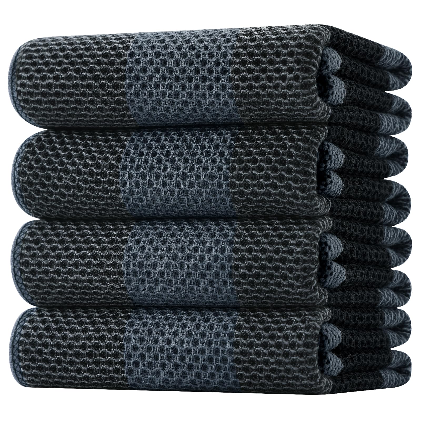 Homaxy 100% Cotton Waffle Weave Check Plaid Kitchen Towels, 20 x 28 Inches, Super Soft and Absorbent Dish Towels for Drying Dish