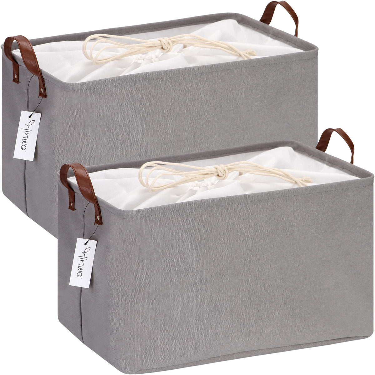 Hinwo 31L Large Storage Bins, 2-Pack Closet Organizers And Storage, Foldable Clothes Storage Baskets With Handles, Containers Fo