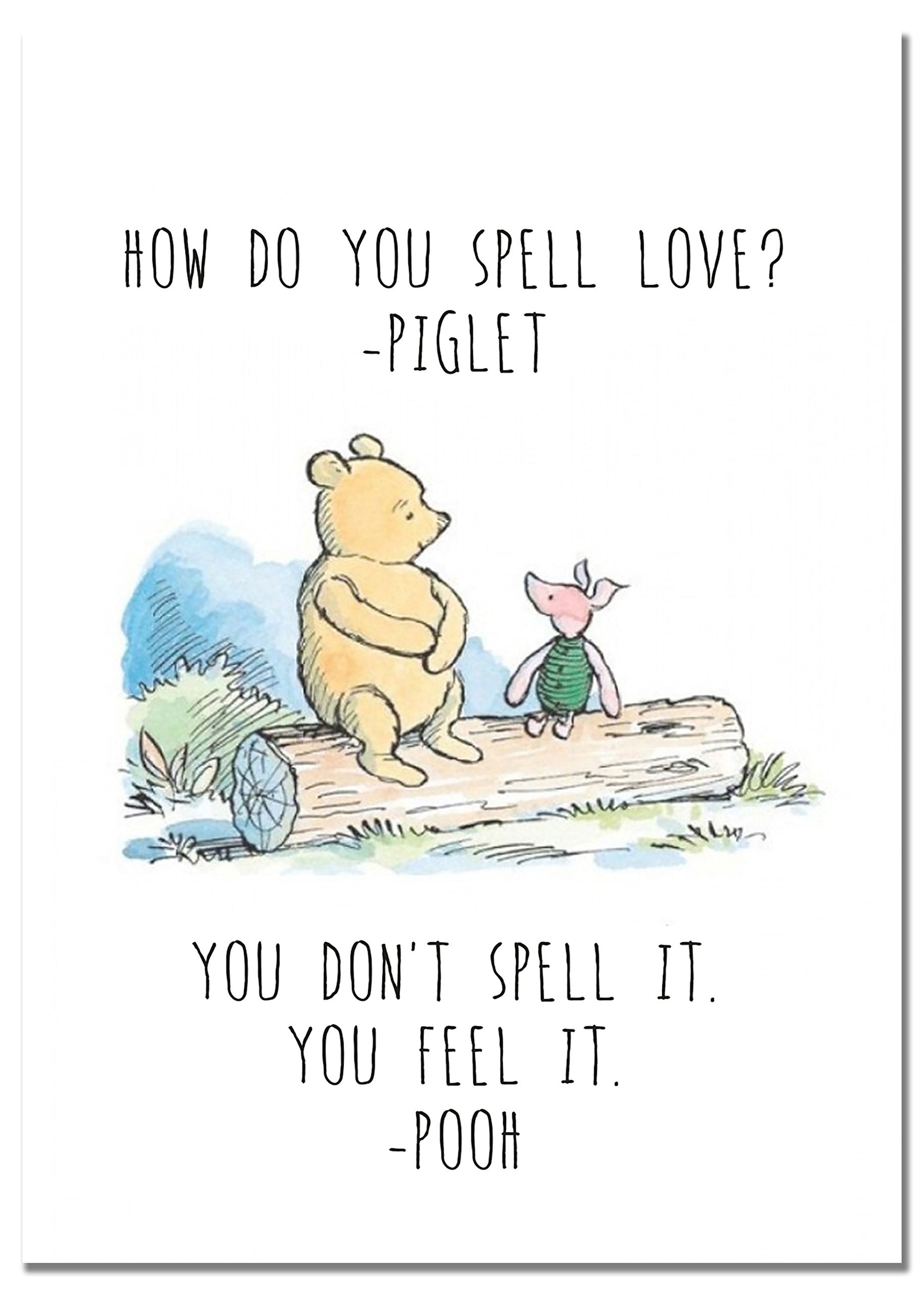 Winnie the Pooh Classic Art Prints - Set of 4 Wall Art Decor Photos Nursery Bedroom Playroom (5 inches x 7 inches)
