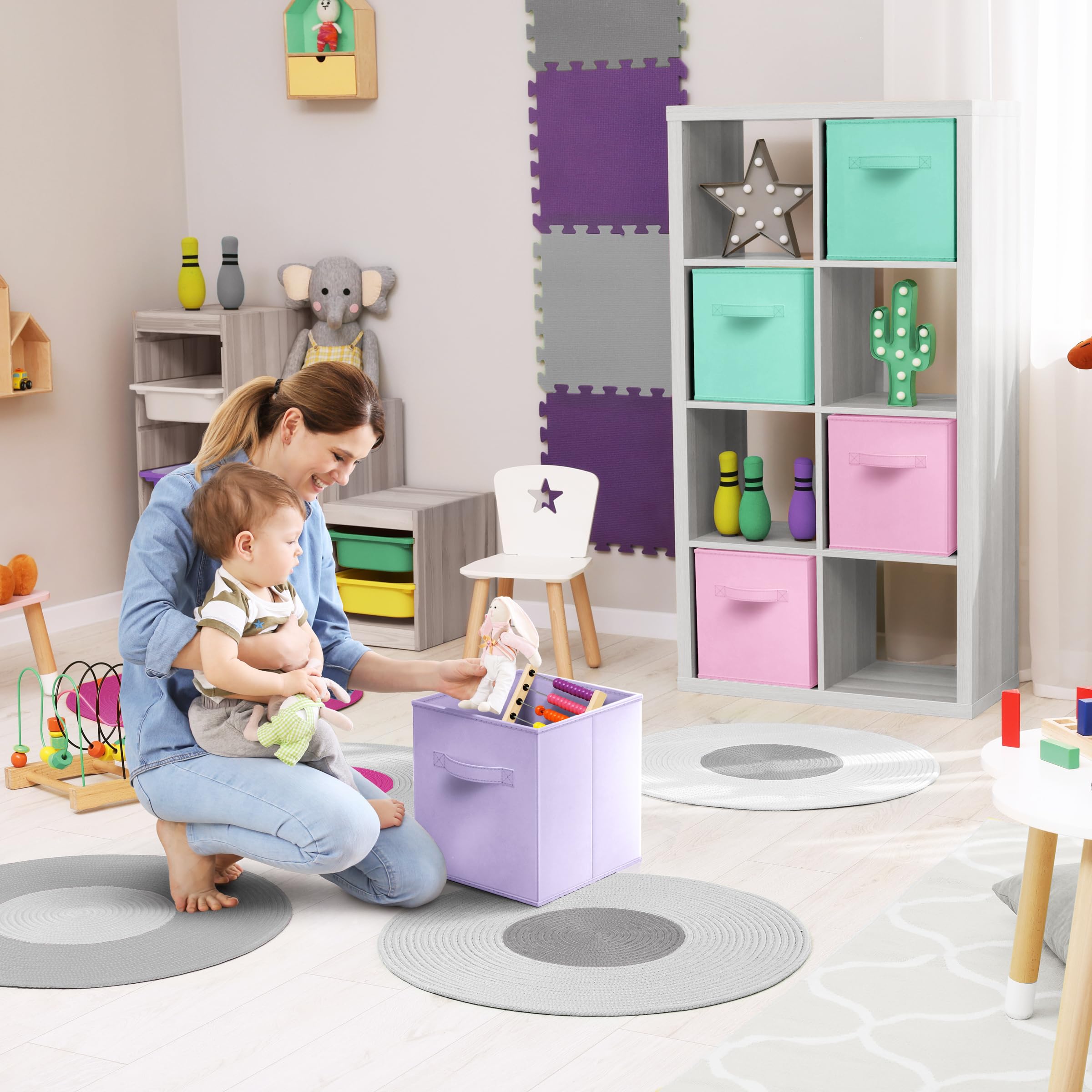 Sorbus Foldable Storage Cubes - 6 Pack, 11 Inch, Fabric, Foldable, Storage And Organization, Versatile Use, Collapsible Storage,