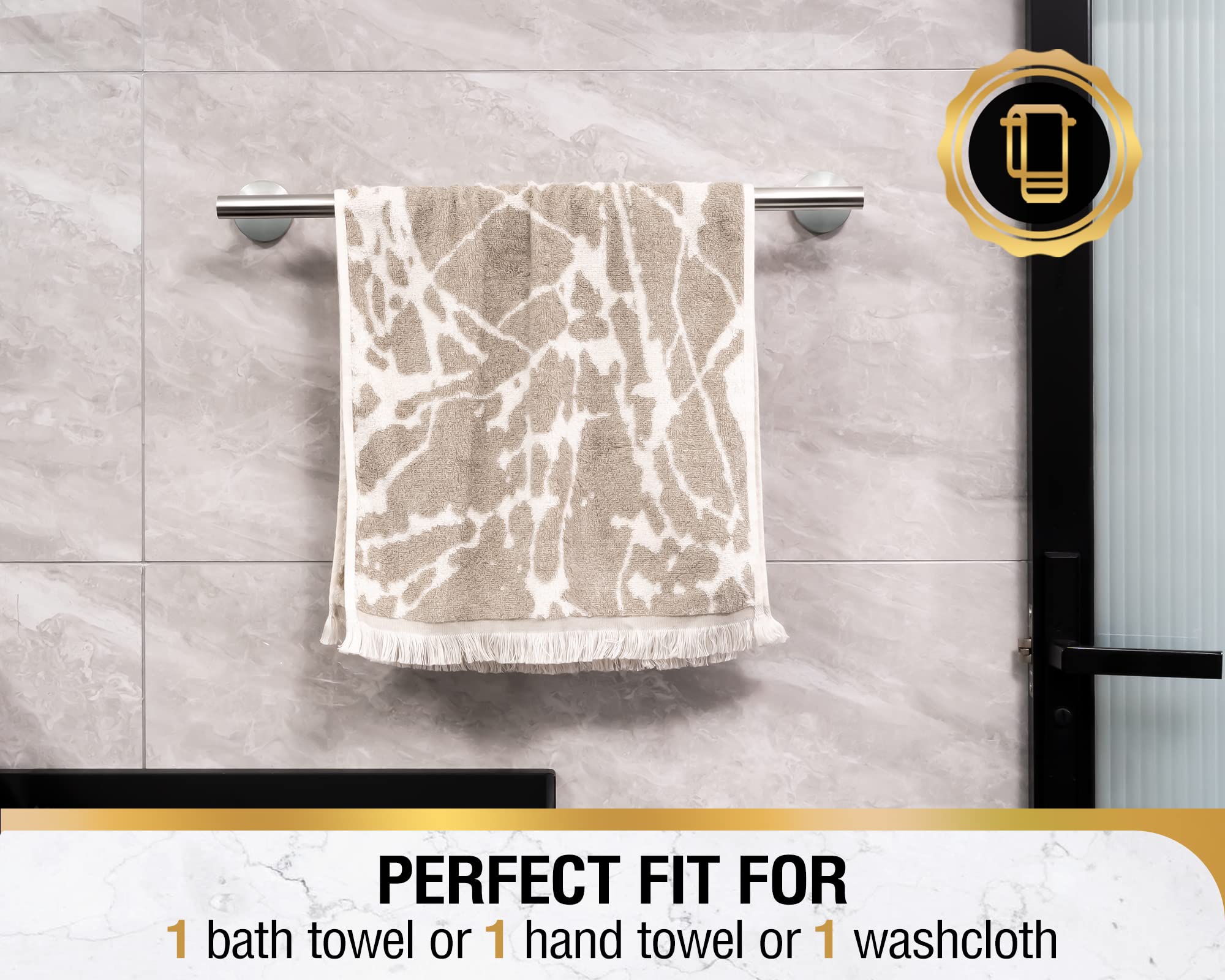 Hitslam Chrome 19.8 Inch Towel Bar For Bathroom, Sus304 Stainless Steel Bathroom Towel Rack Wall Mounted, Modern Home Decor Bath