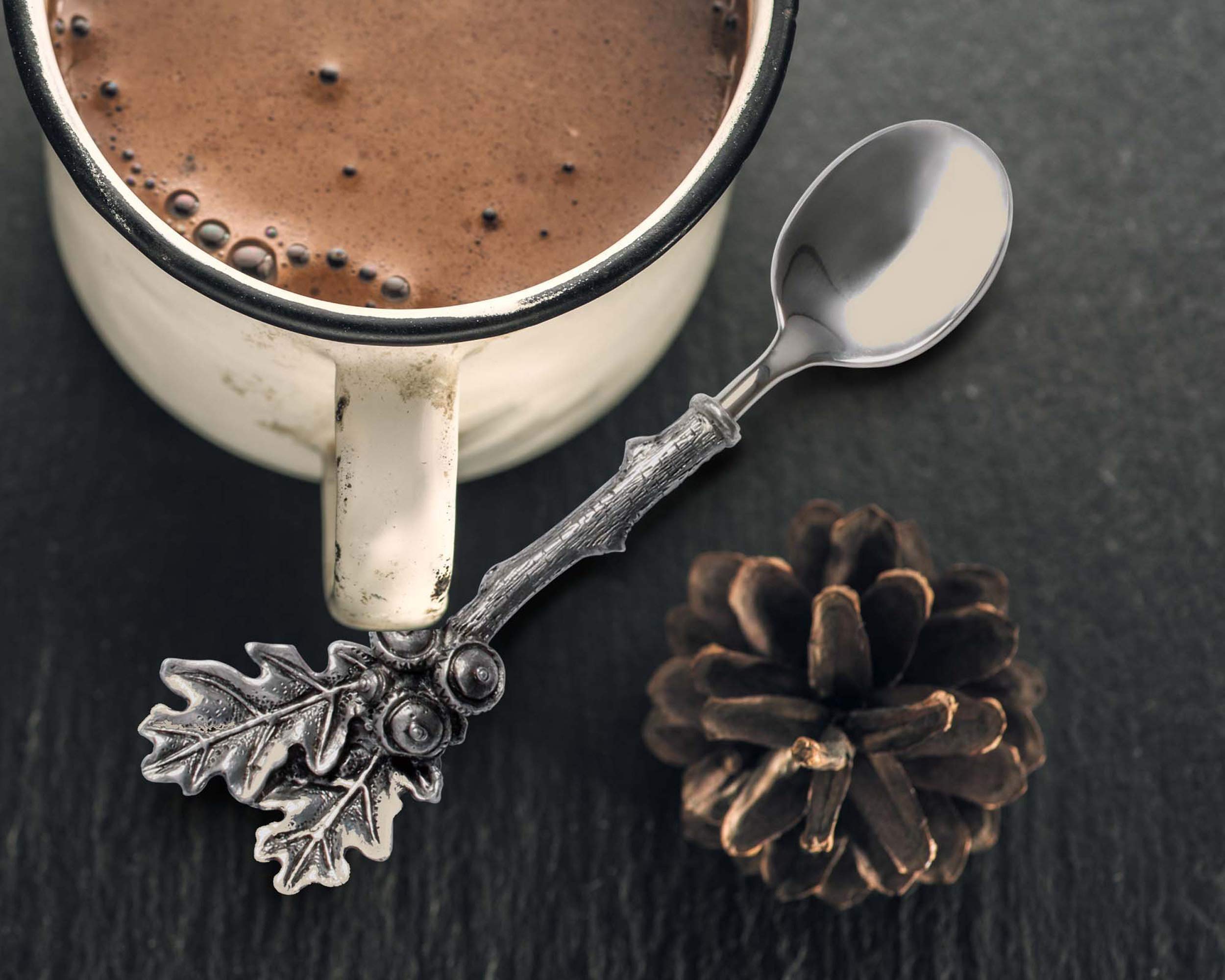 Vagabond House Pewter Acorn & Oak Leaf Jam/Sauce Spoon 5.5 Inch Long