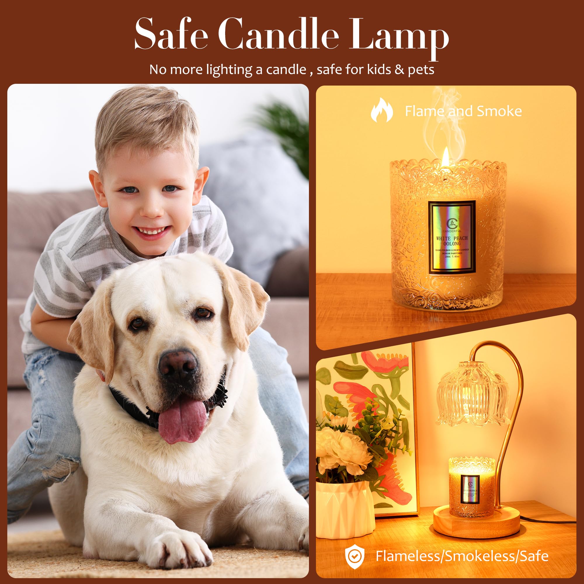 Merrtody Dimmable Flower Candle Warmer Lamp with Timer - Fits All Jar Scented Candles - Christmas & Mother s Day Gift for Women