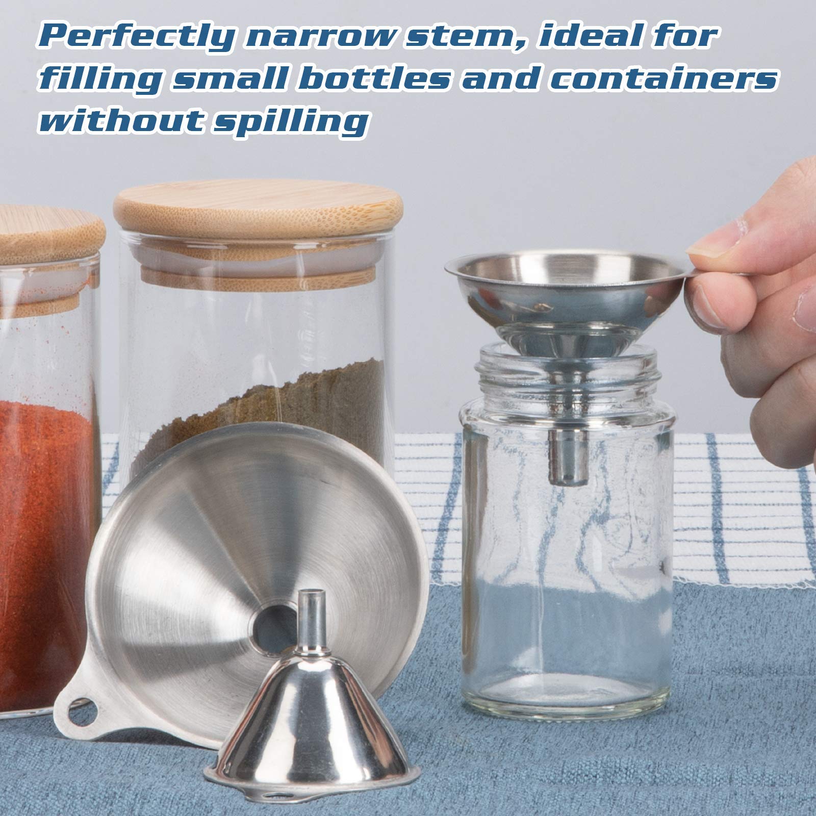 Funnel, 3Pcs Small Funnels For Filling Bottles, Kitchen Funnels For Filling Bottles, Food Grade Metal Funnels For Kitchen Use, S