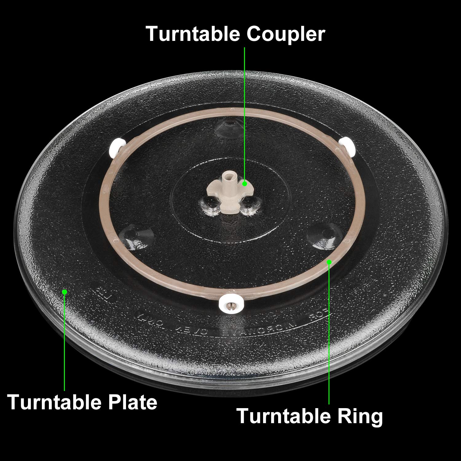 Jolaxy 7'' Microwave Turntable Ring with 14 mm Rollers  Microwave Oven Tray Support  Glass Plate Rotating Roller Ring  Ring Outer Diameter 7 inches (17.8 cm)  Roller Height 14 mm