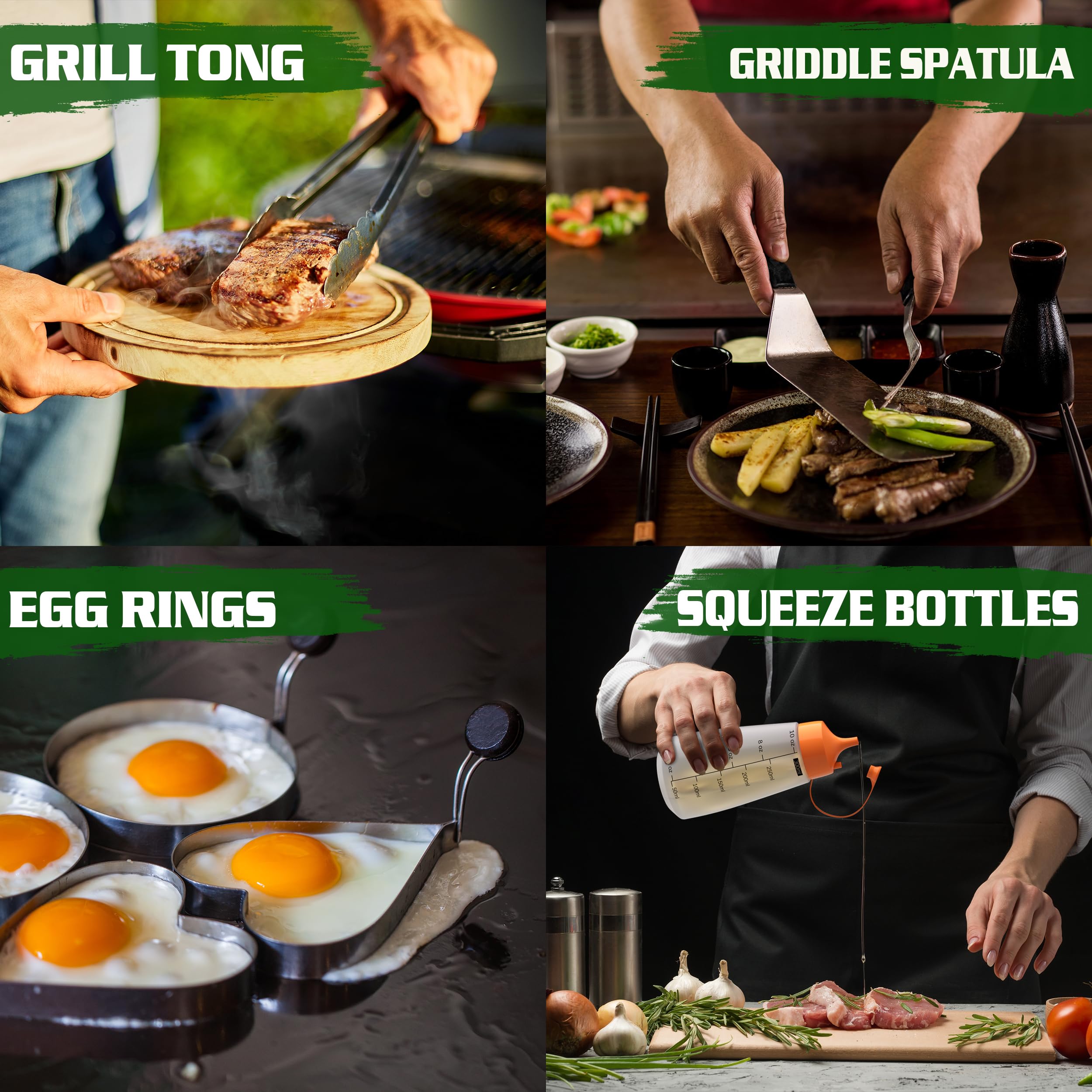 120 Pcs Blackstone Griddle Accessories Upgraded Griddle Accessories Kit - Perfect Flat Top Grill Accessories, Professional Recta