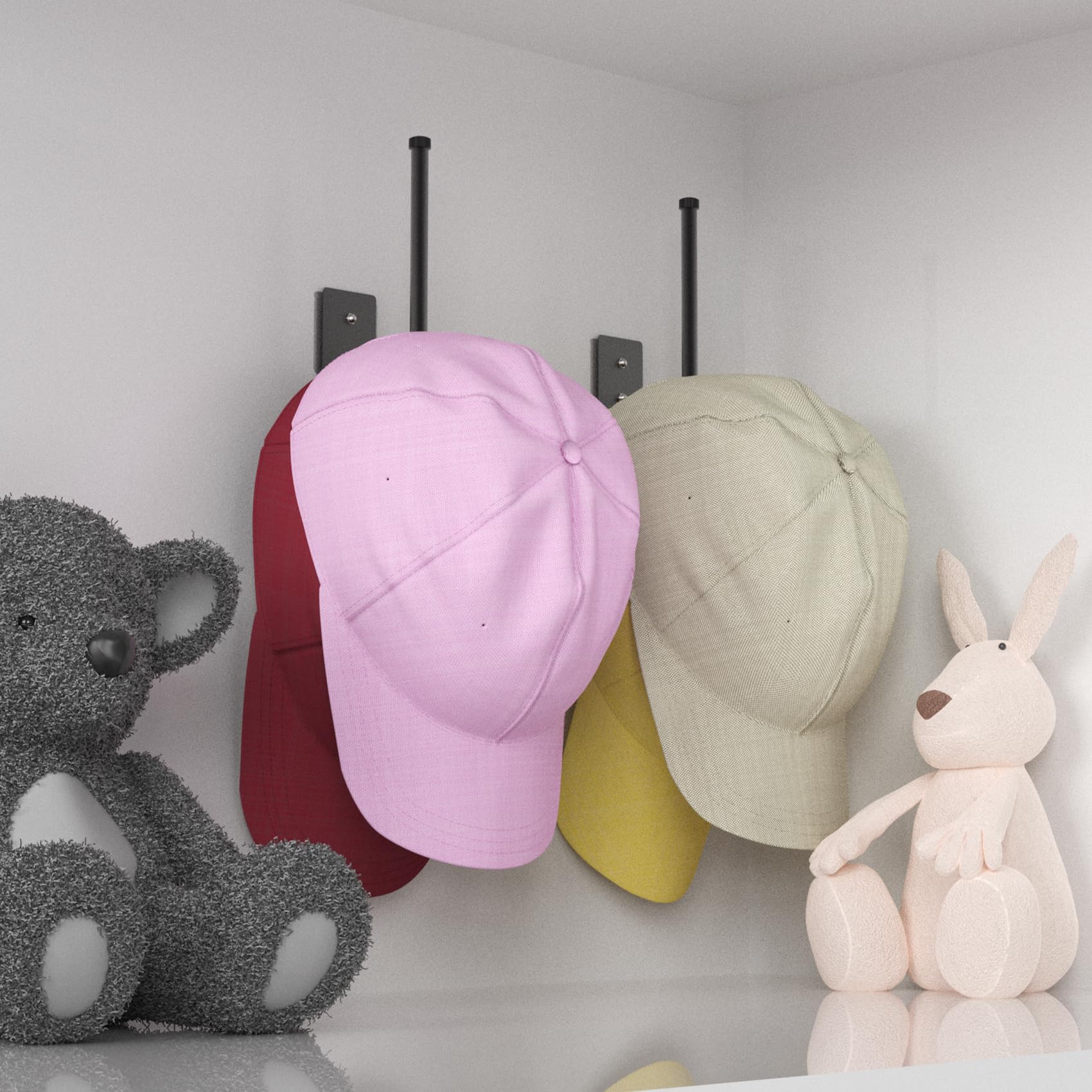 Durmmur 2 Pack Hat Racks For Baseball Caps, Stainless Steel Hat Organizer For Baseball Cap, Hat Holder Storage Organizer, Hat Ha