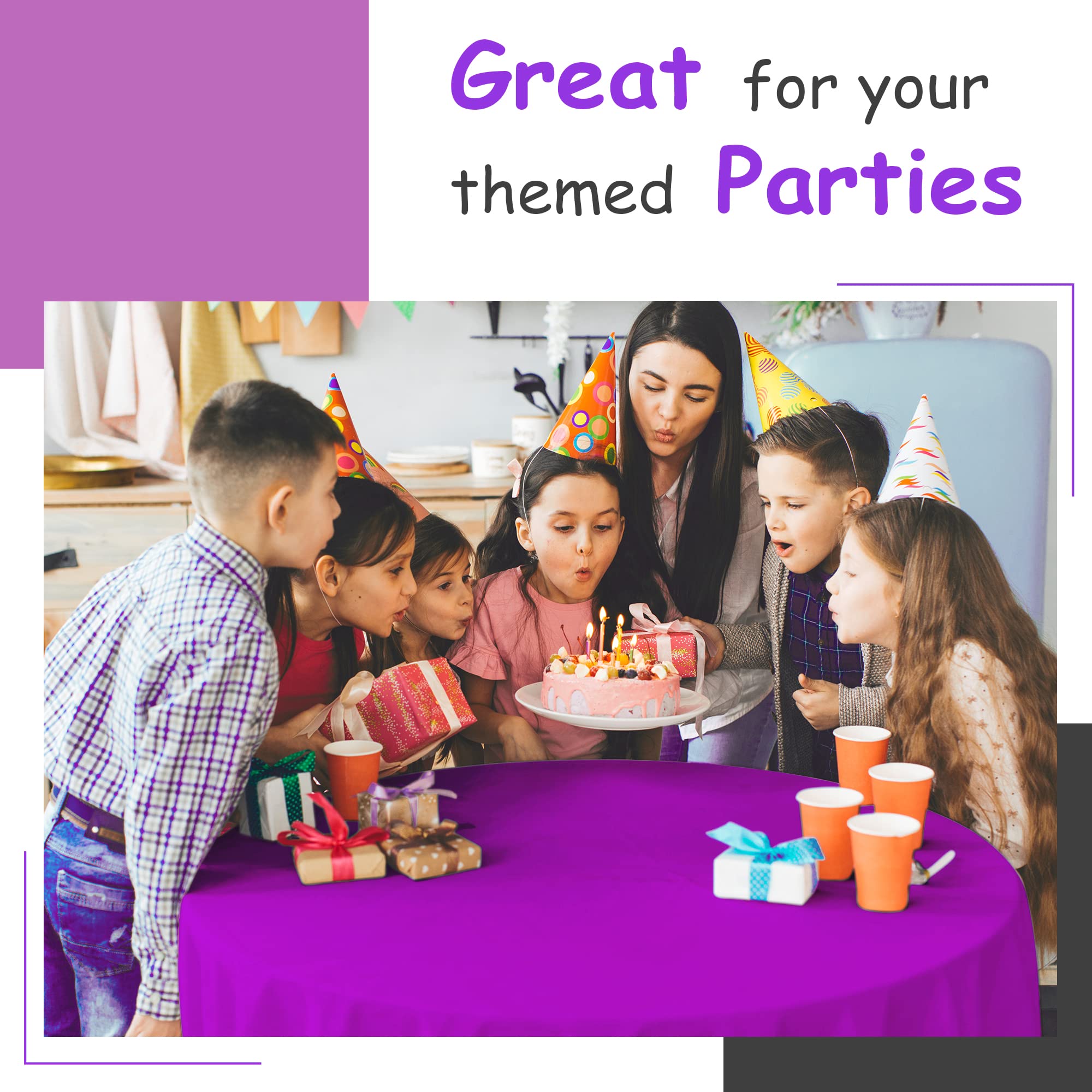 14 Pack Premium Purple Plastic Tablecloth - 54 X 108 In. Disposable Rectangle Plastic Table Cloth - Decorative Rectangle Table C