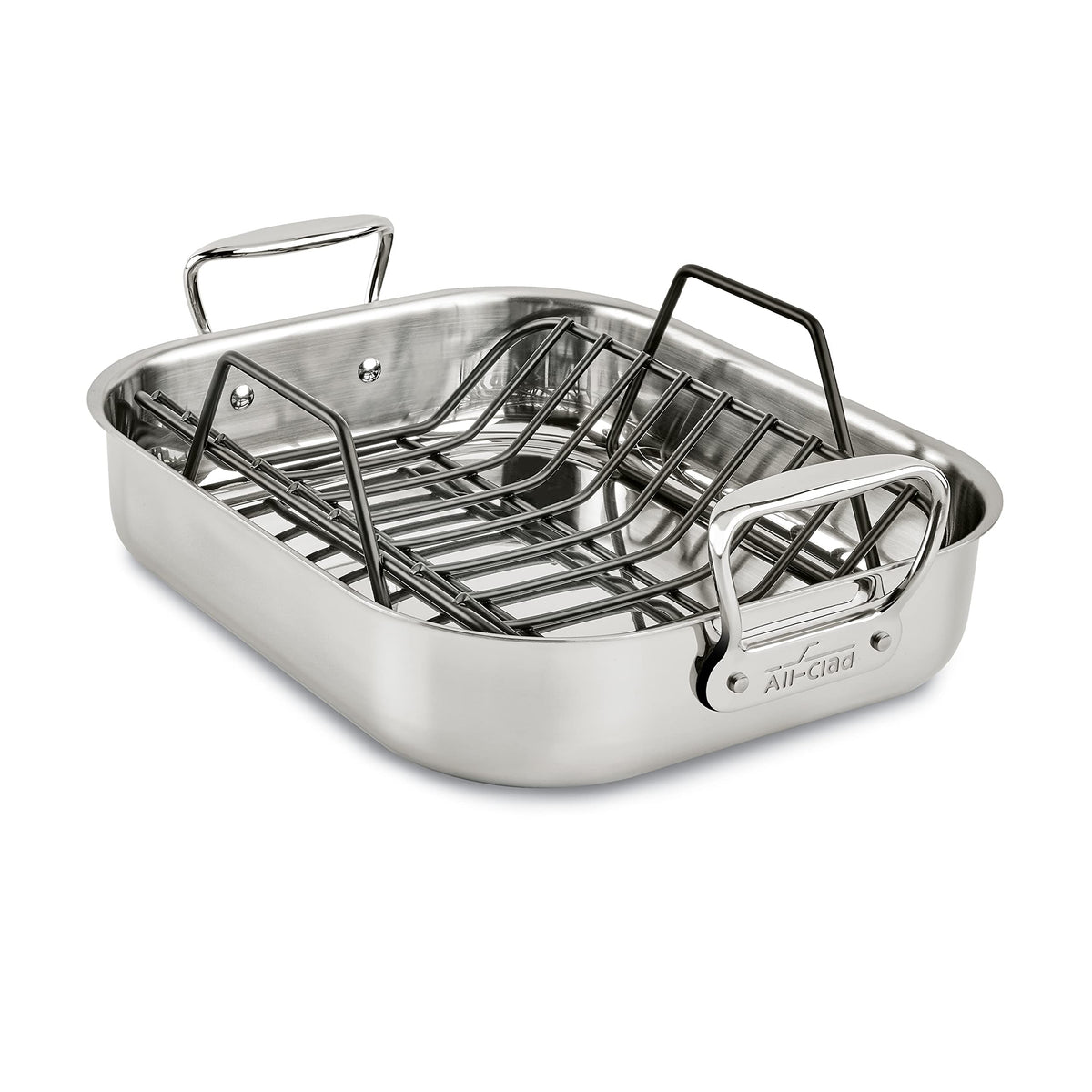 All-Clad Specialty Stainless Steel Roaster With Nonstick Rack 11X14 Inch Oven Broiler Safe 500F Roaster Pan, Pots And Pans, Cook