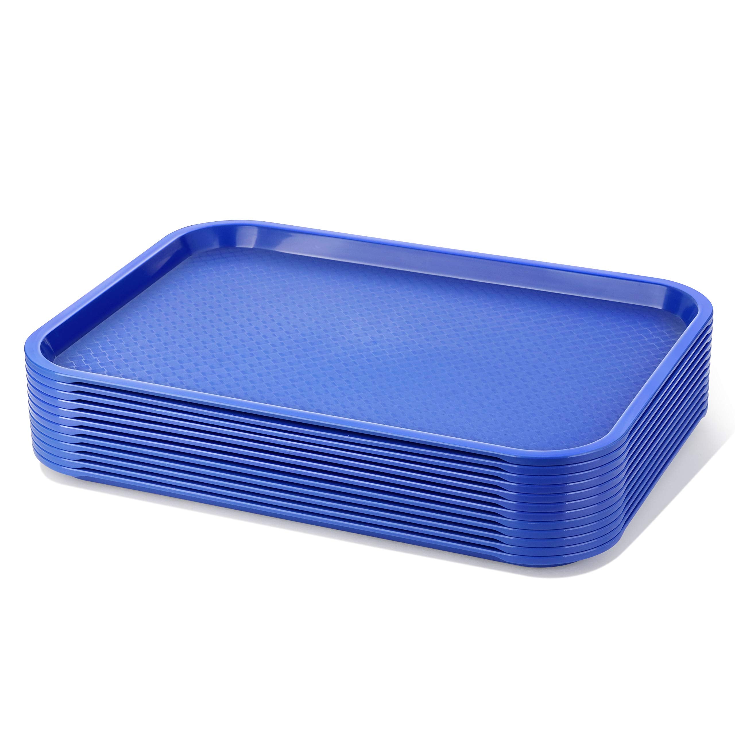 New Star Foodservice 24548 Blue Plastic Fast Food Tray, 12 By 16-Inch, Set Of 12