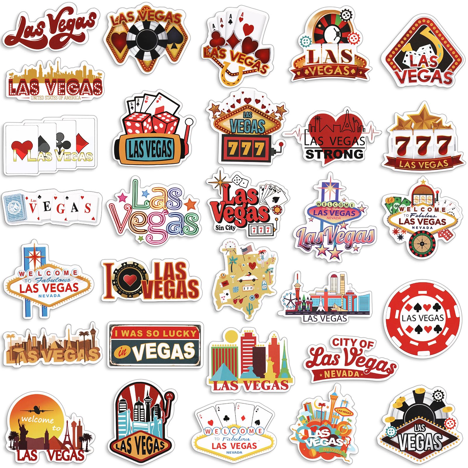 Konohan 30 Pcs Las Vegas Souvenirs Gifts Las Vegas Magnet for Refrigerator City Magnetic Refrigerator Stickers for Home Decorati
