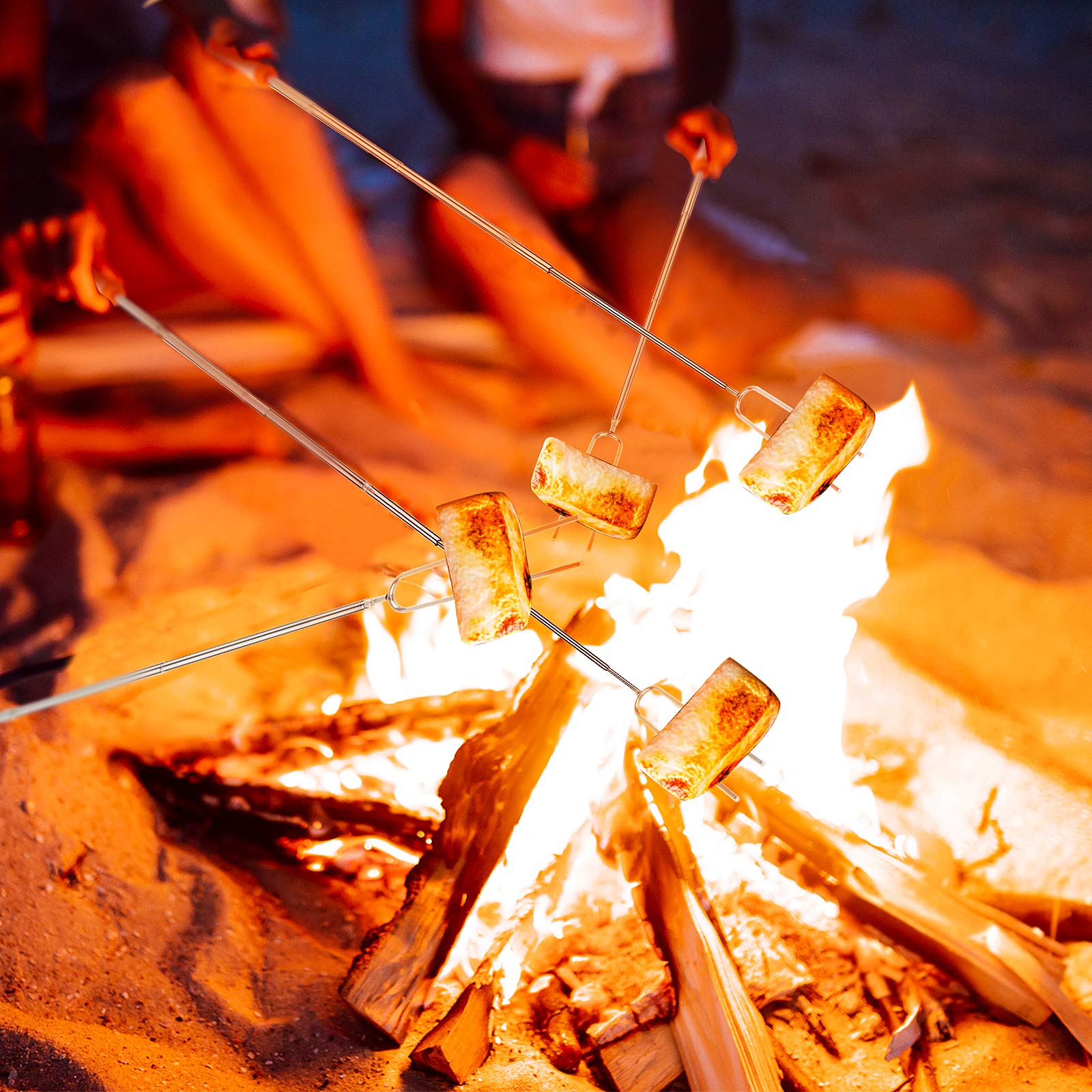 8 PCS Marshmallow Roasting Sticks  Telescoping Smores Sticks for Open Fire Pit  32 Inch Long Marshmallow Toasting Barbecue Forks BBQ Smores Skewers for Campfire Camping Hotdog Hot Dog Bonfire Grill