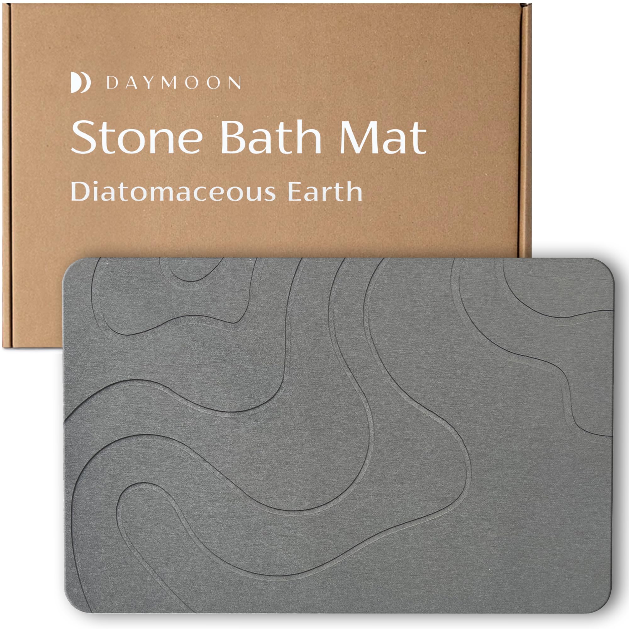 Day Moon Diatomaceous Earth Bath Mat - Diatomite Stone Bath Mats For Bathroom, Fast Drying Bathroom Mat - Bath Stone Shower Mat