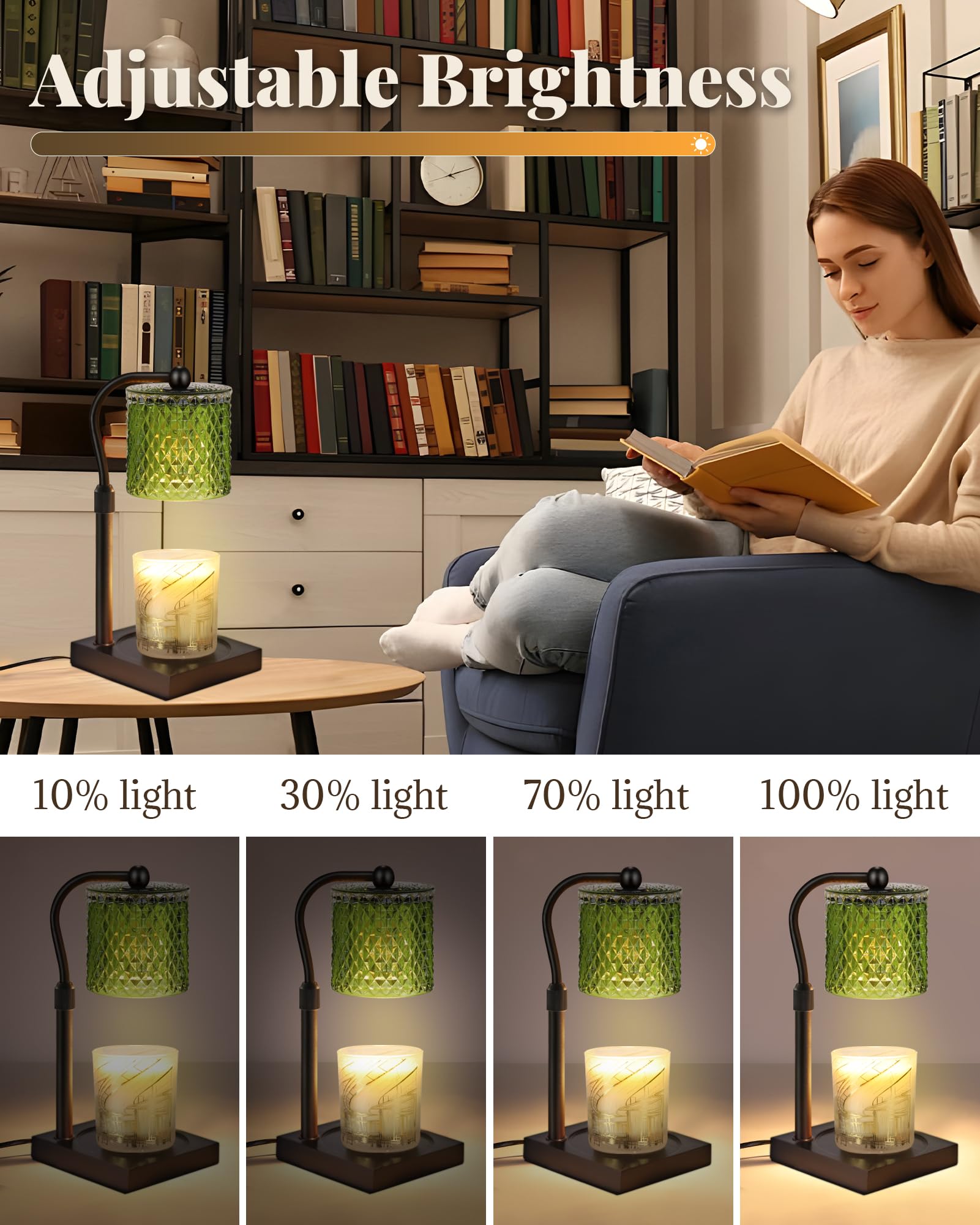 Linstaine Candle Warmer Lamp with Timer Dimmer Adjustable Height, Birthday Gifts for Women, House Warming New Home Decor Gifts f