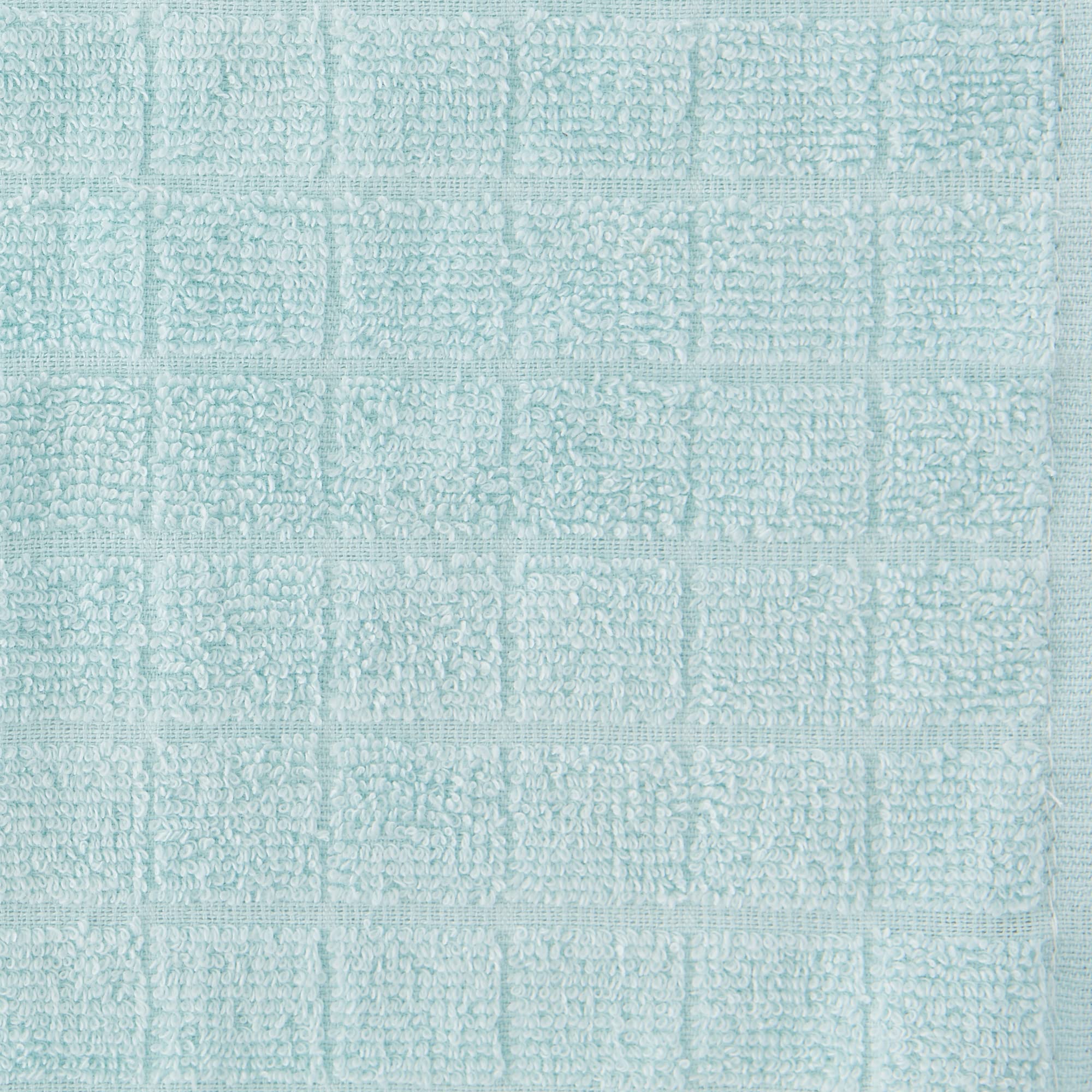 Dii Basic Terry Collection Solid Windowpane Dishcloth Set, 12X12, Robin'S Egg Blue, 6 Count