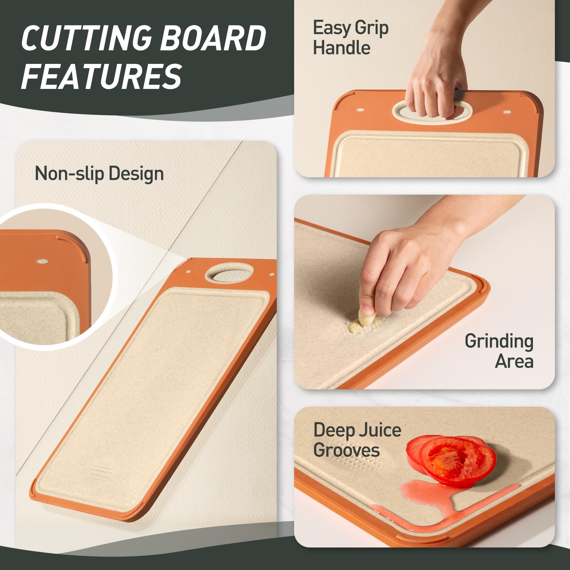2 in 1 Stainless Steel Cutting Board with Handle 2 Packs Women Her Sister Aunt Wife Hustband Lady Auntie Titi Bestie Soul Happy