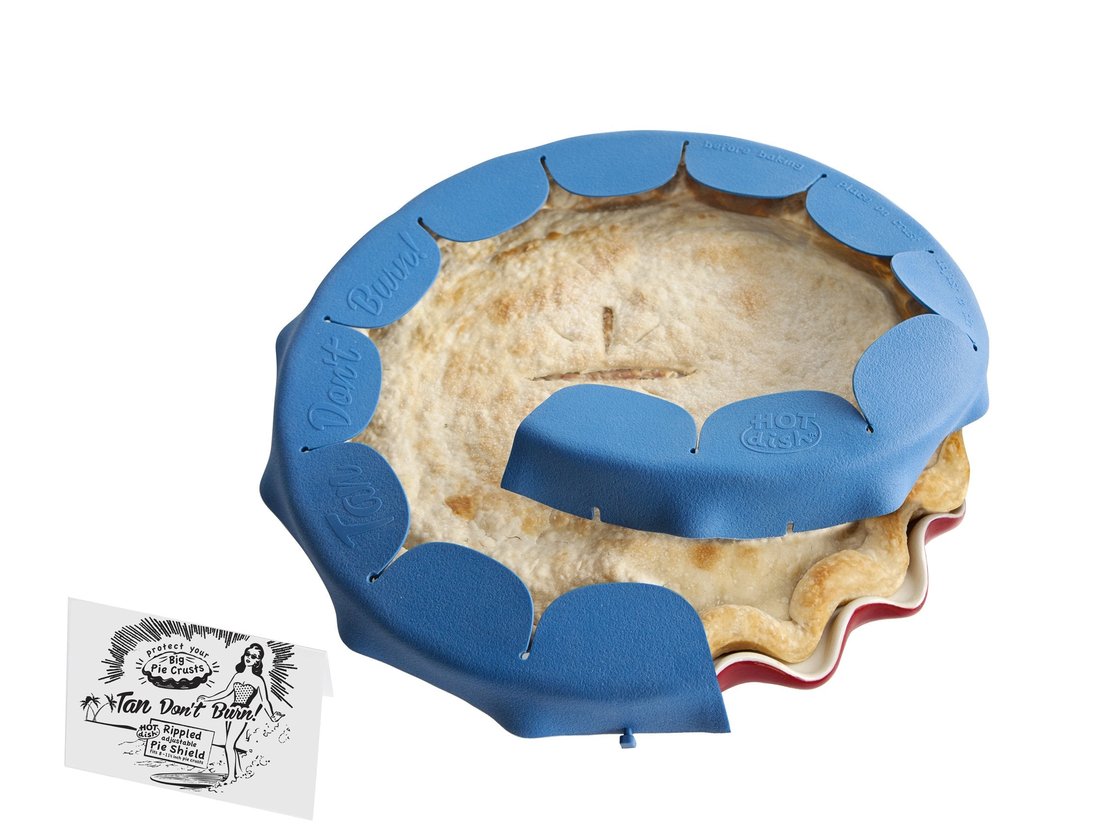 Talisman Designs Adjustable Pie Shield | 8 To 11.5 Inch Rimmed Dishes | Pie Crust Protector | Royal Blue Pie Shield | Set Of 1