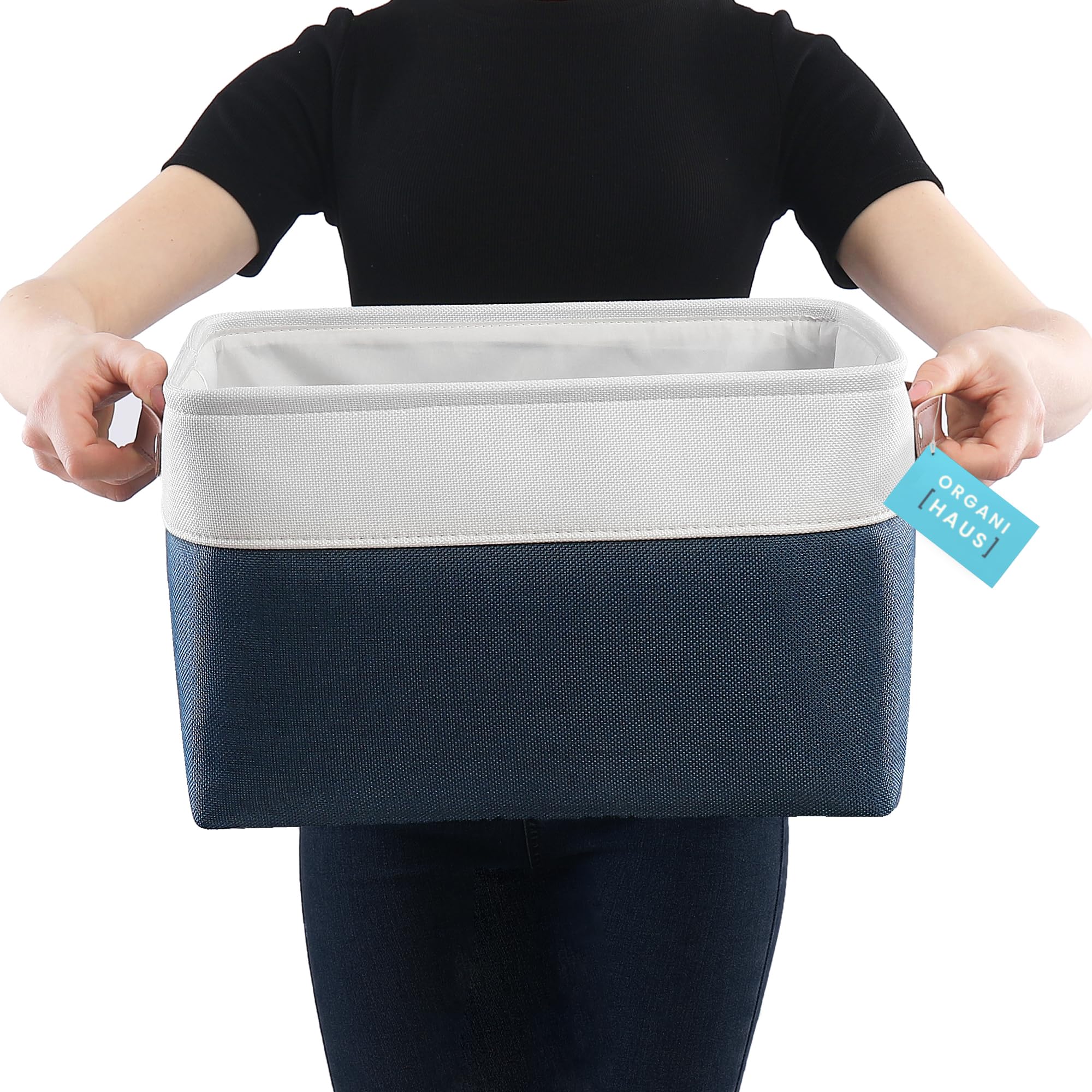 Organihaus Large Storage Bins For Shelves 3 Pack | 15X11In Closet Storage Bins For Shelves | Fabric Storage Bins | Cloth Baskets
